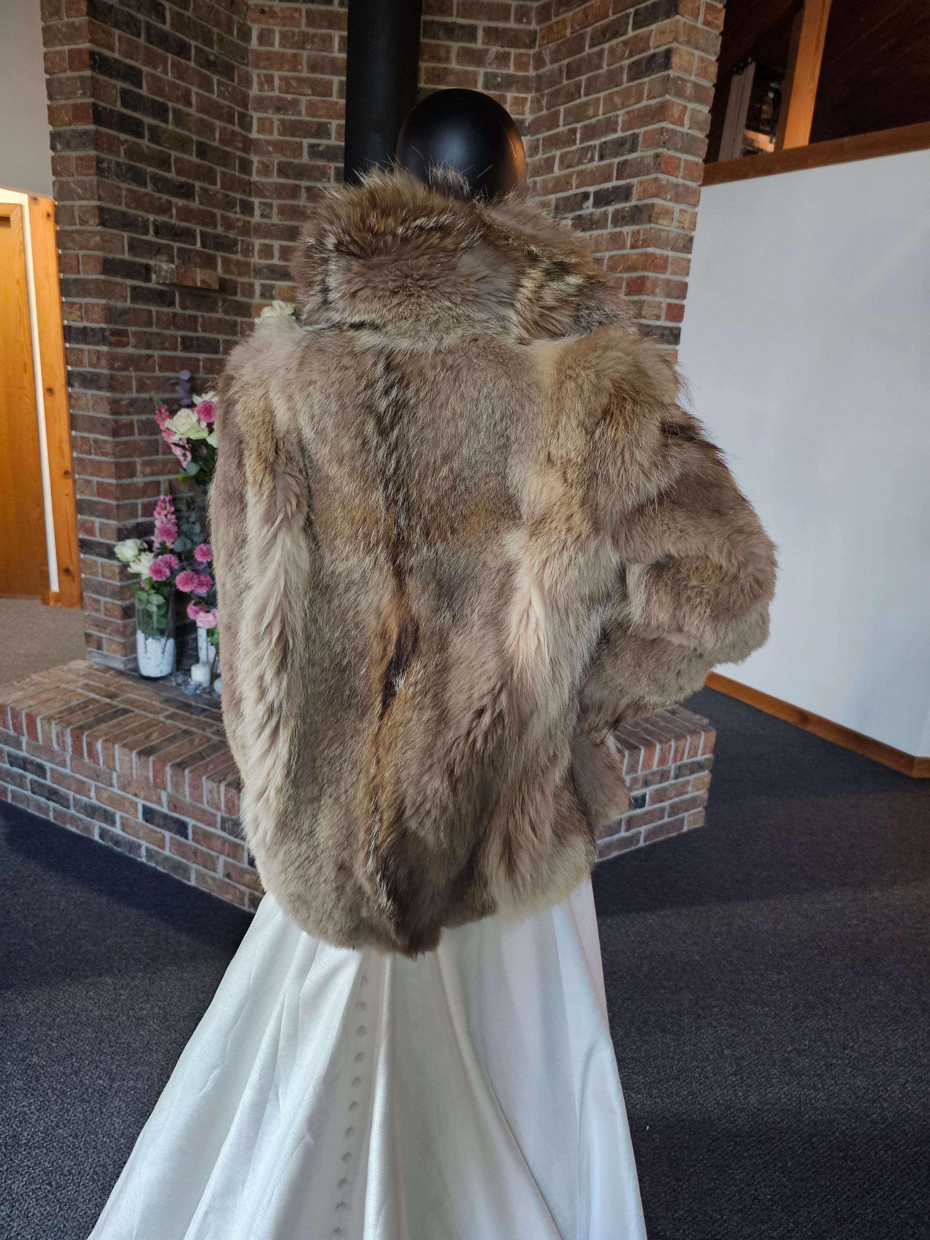 Wolf fur store coat