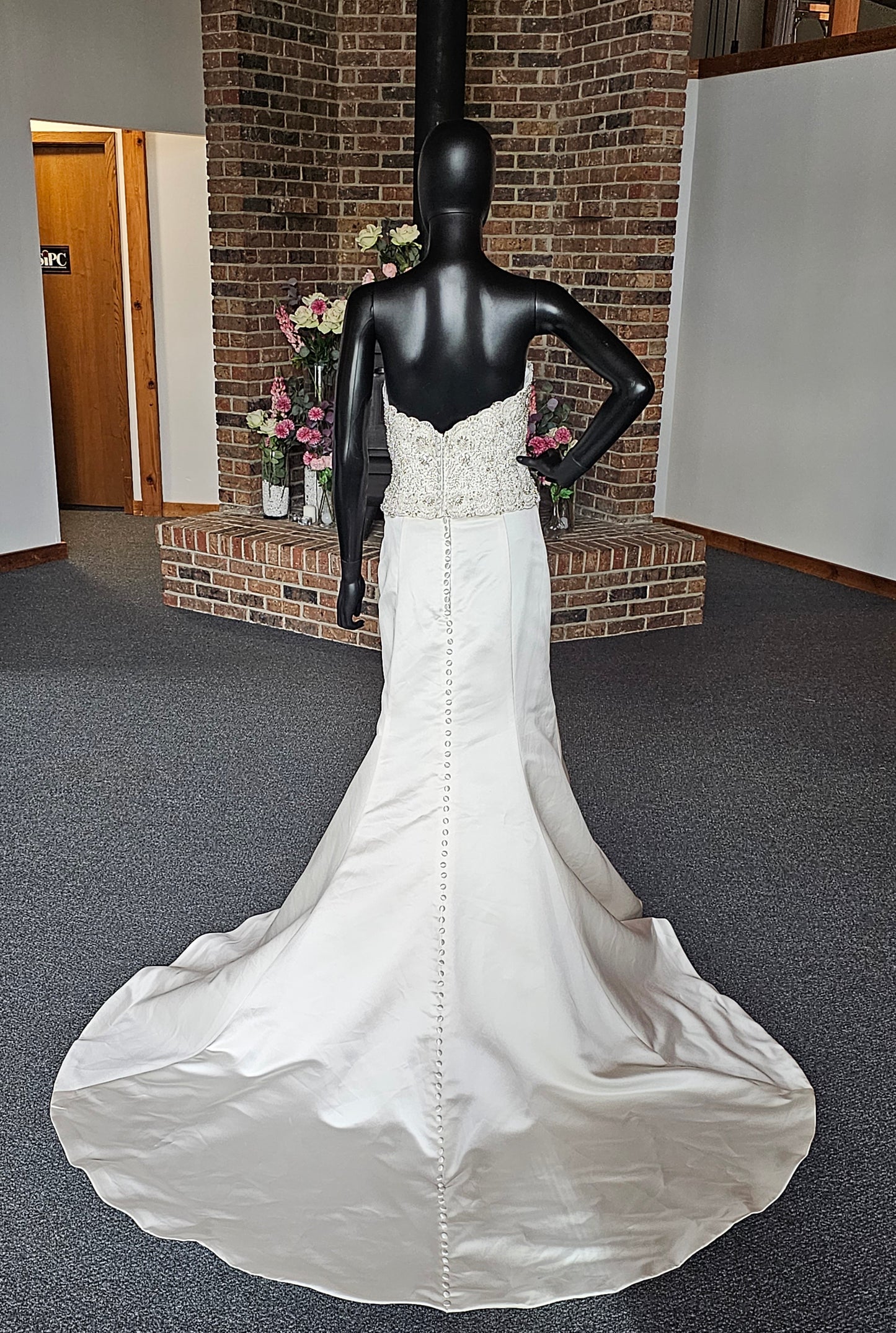 Beaded Bodice 2-Piece Ivory Wedding Gown