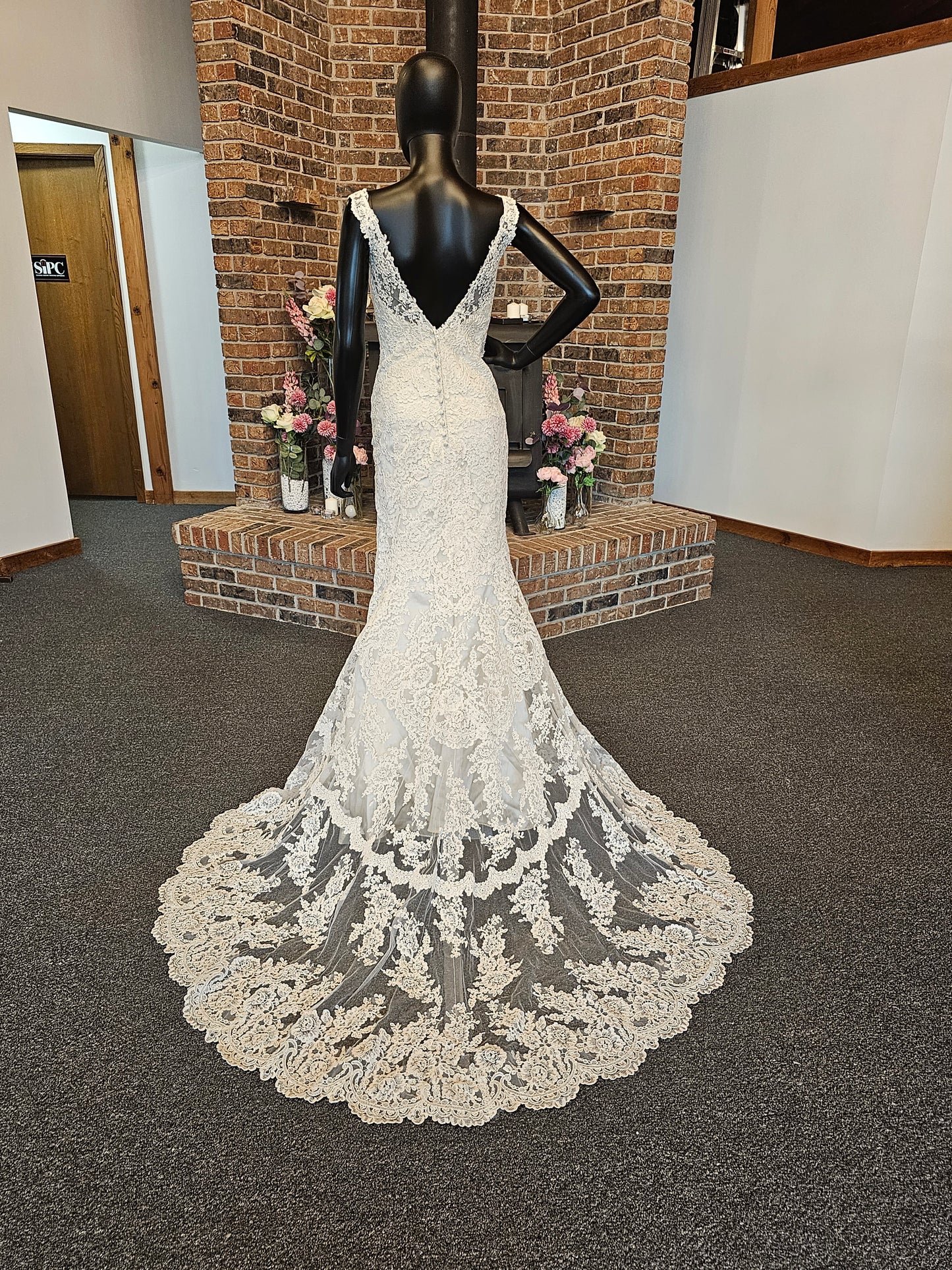 Stella York Lace Illusion Overlay Wedding Gown