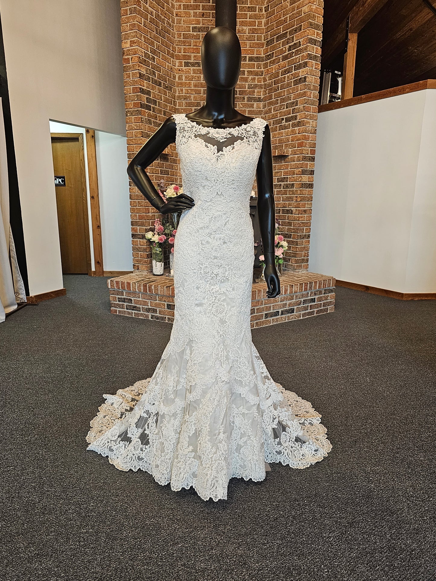 Stella York Lace Illusion Overlay Wedding Gown