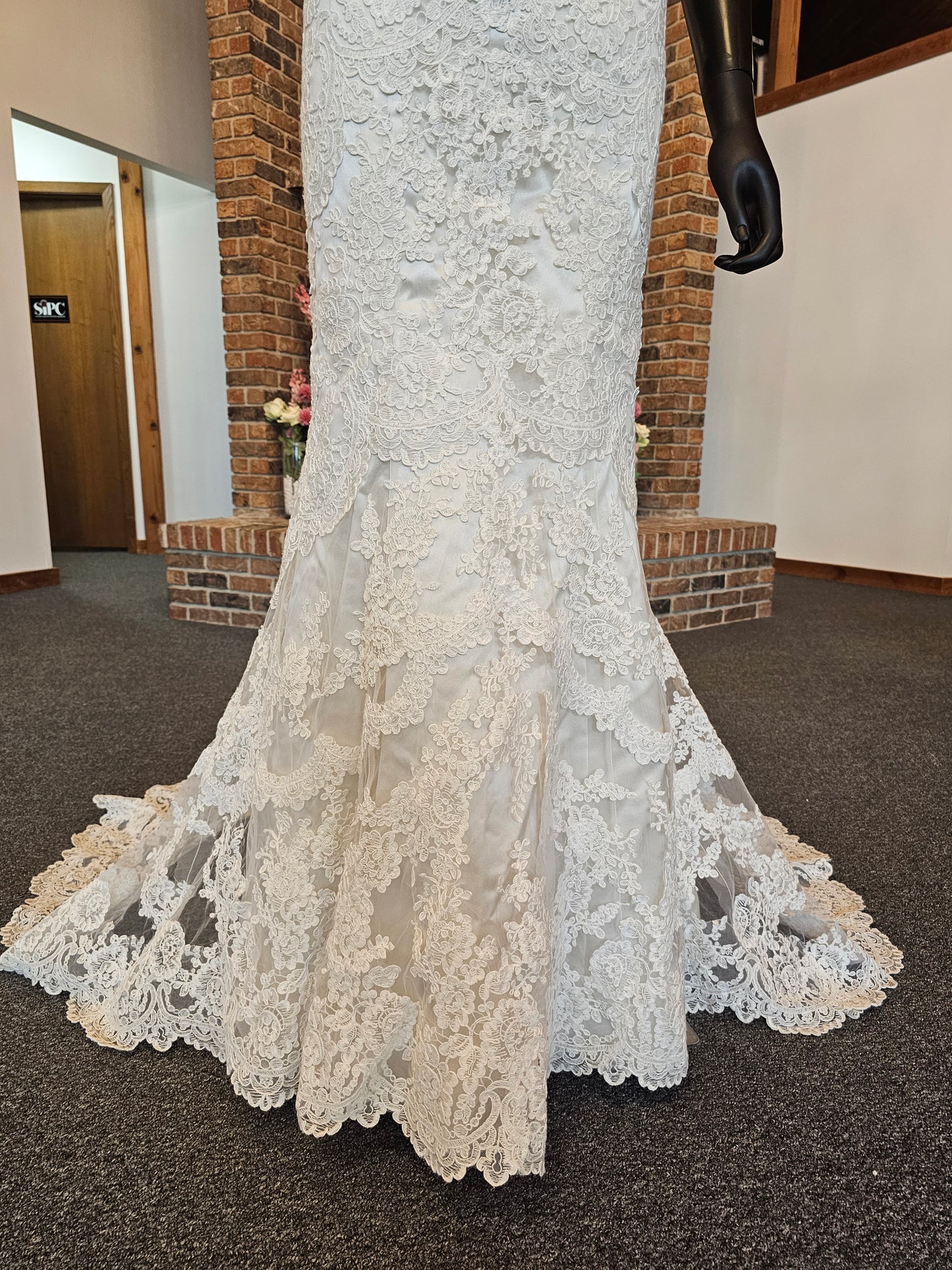 Stella York Lace Illusion Overlay Wedding Gown