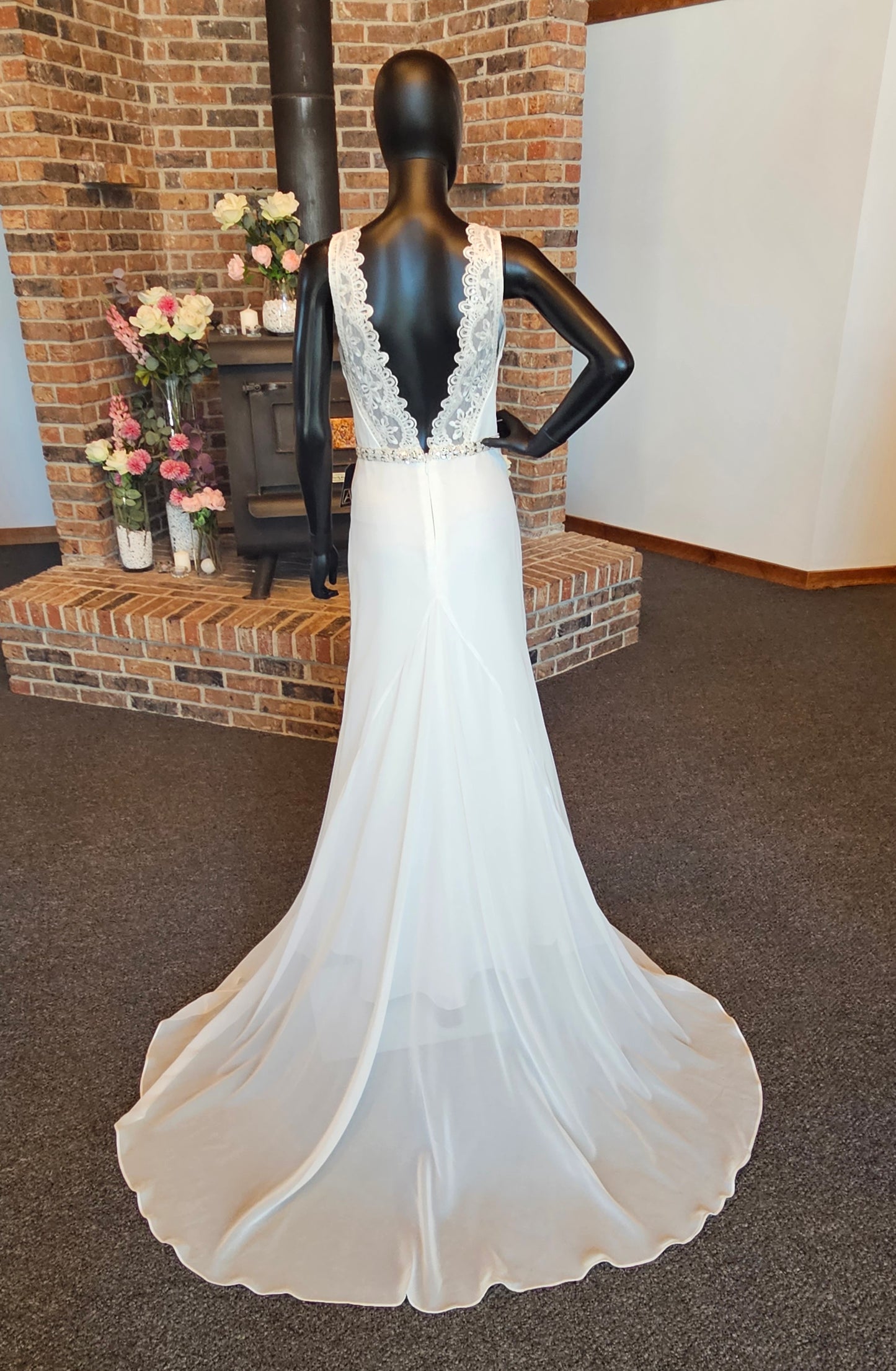 Chiffon Halter Wedding Gown