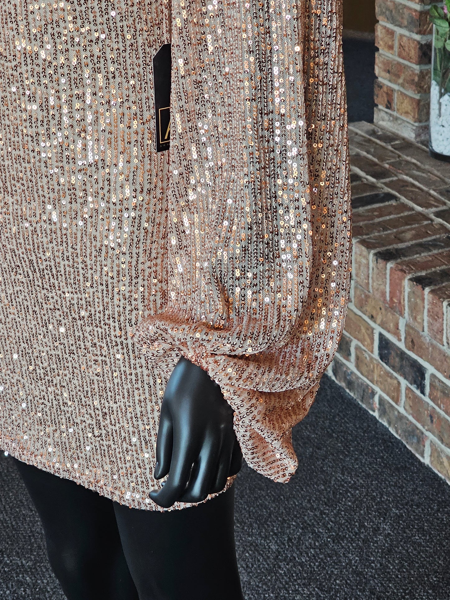 Bronze Sequin Cocktail Dress