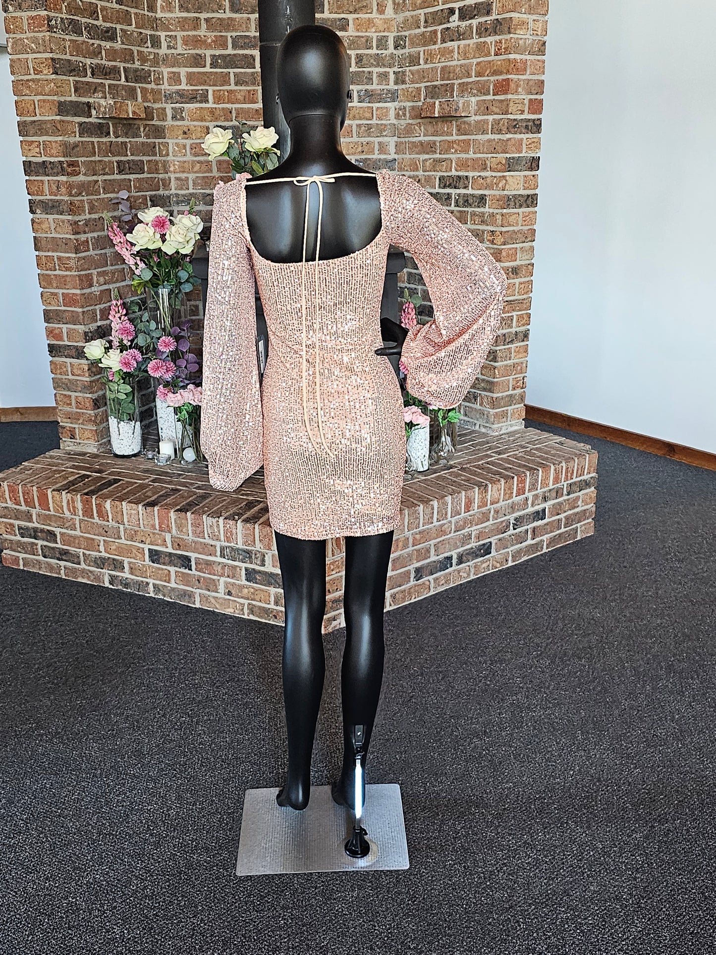 Bronze Sequin Cocktail Dress