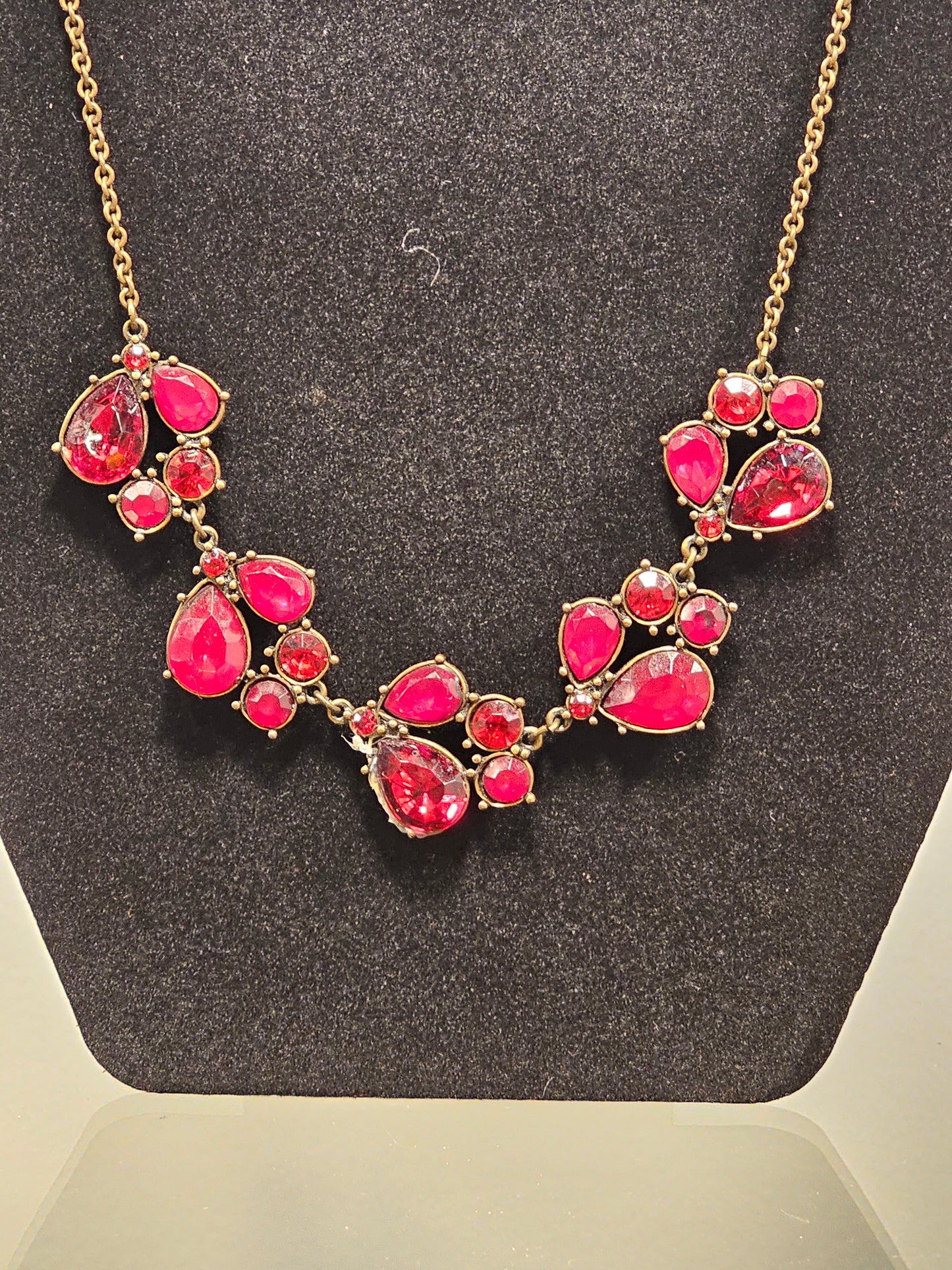 Ruby Aged Gold Necklace