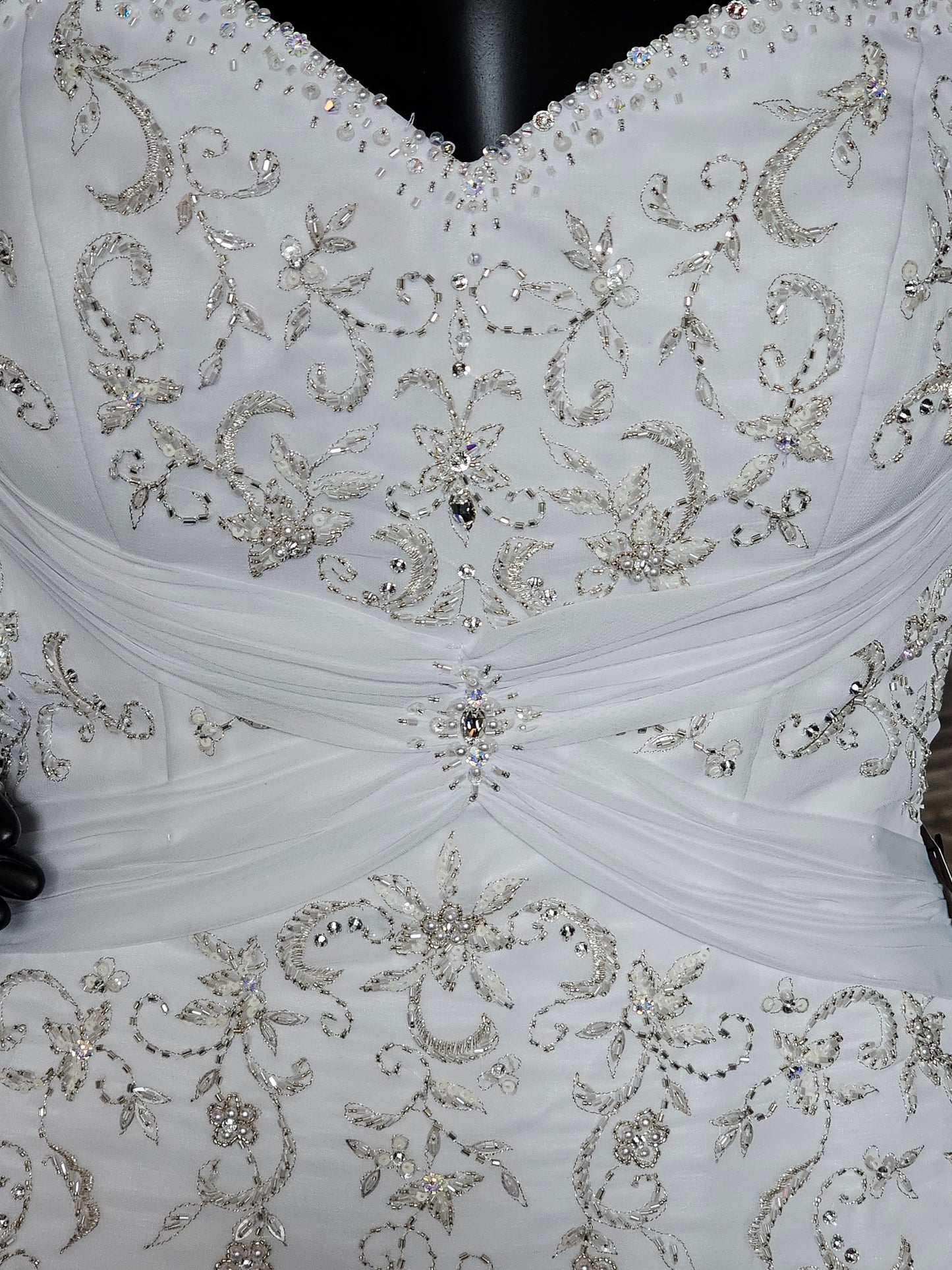 Mori Lee White Embroidered Wedding Gown