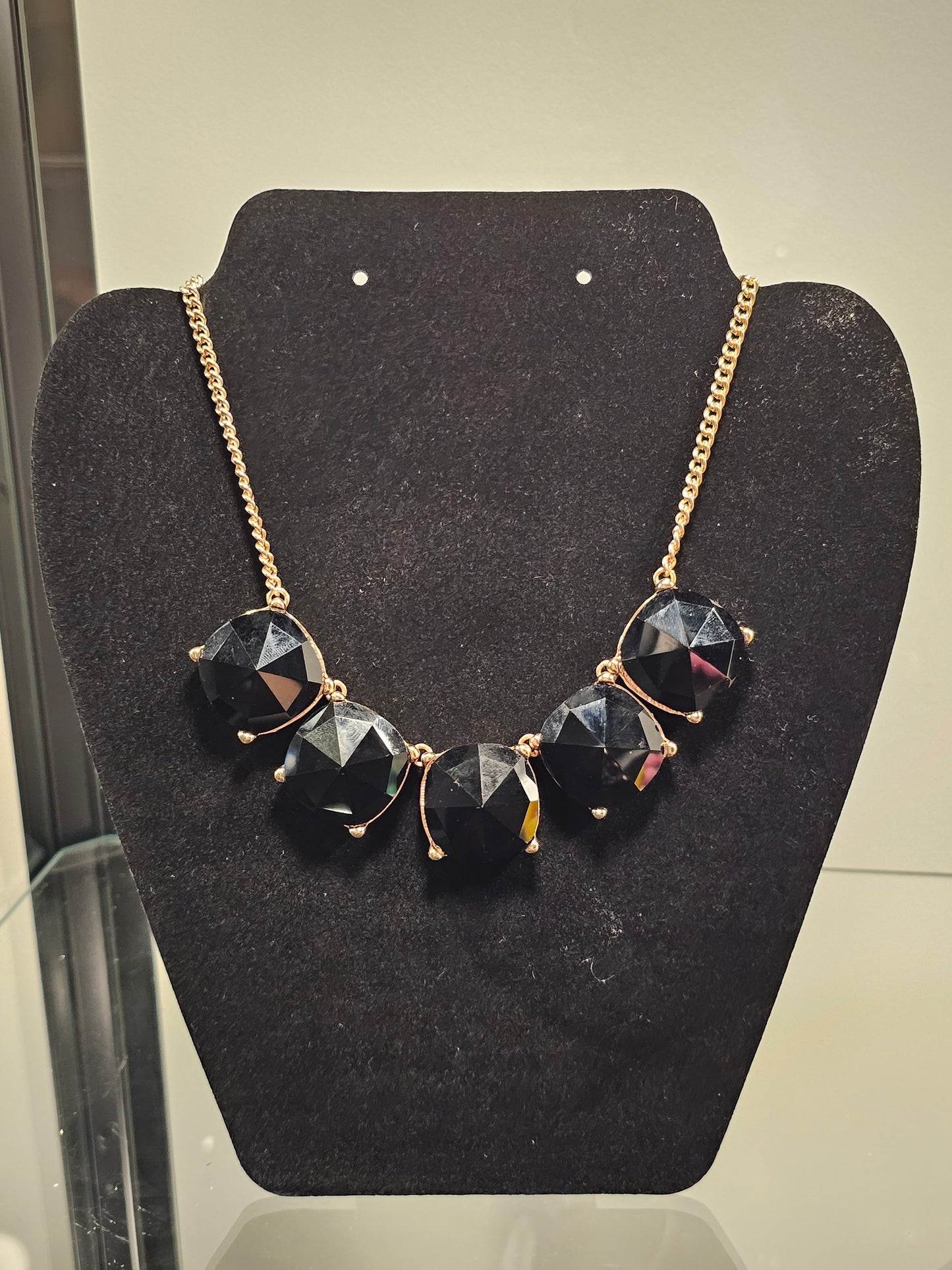 Black and Gold Crystal Necklace