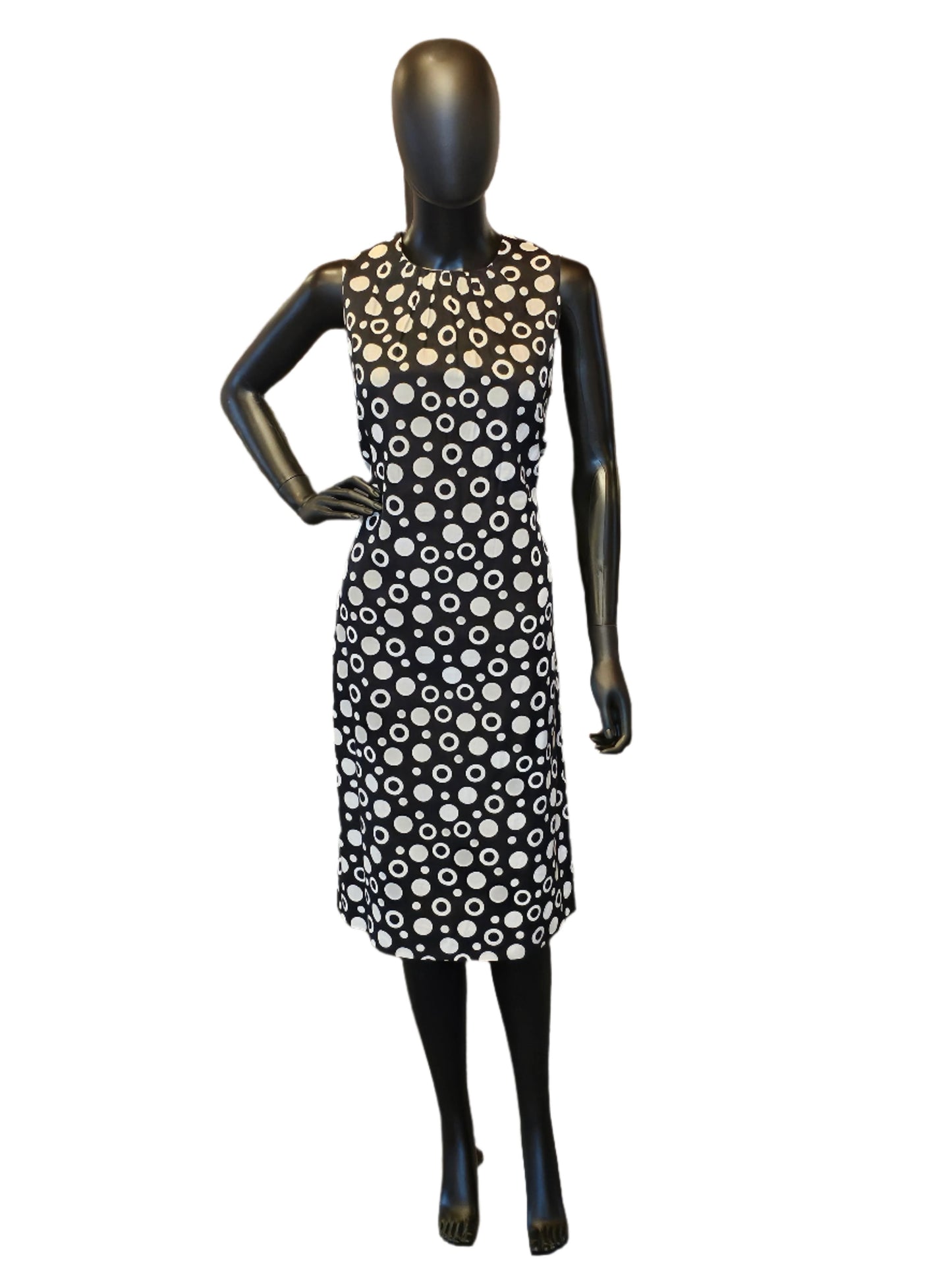 Black/White Circle Pattern Sheath Dress Liz Claiborne