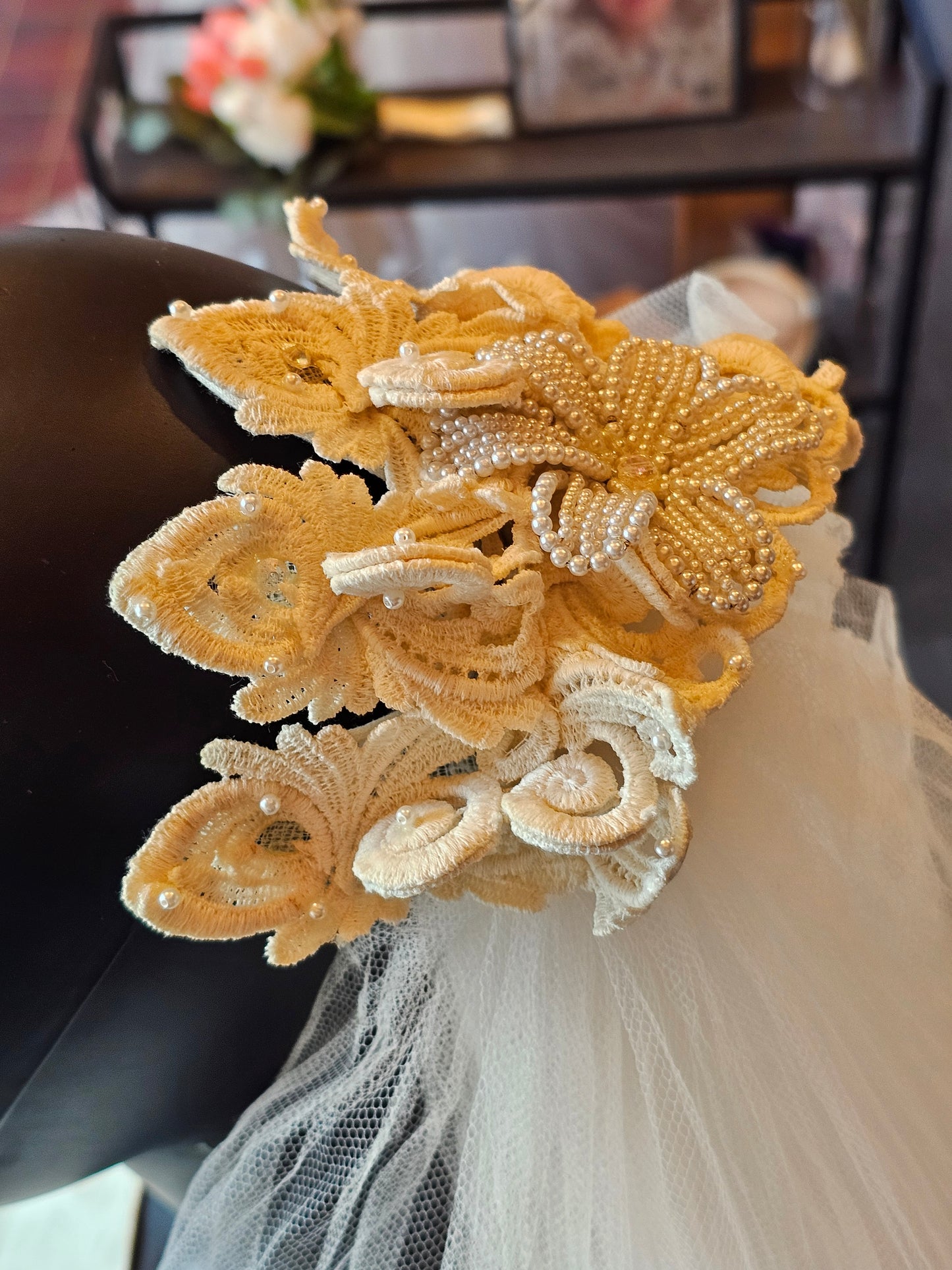 Vintage Floral Headpiece/Veil