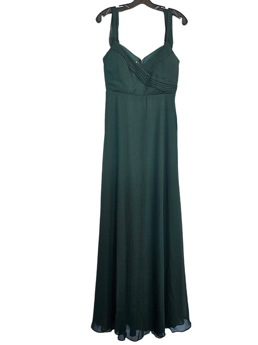 Forest Green V-Neck Jersey Bridesmaid Maxi Formal Dress - New