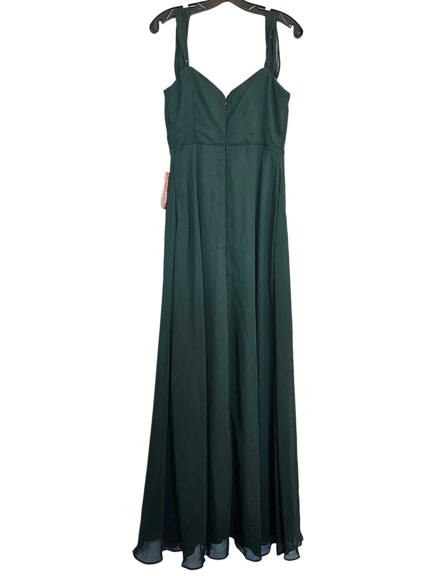 Forest Green V-Neck Jersey Bridesmaid Maxi Formal Dress - New