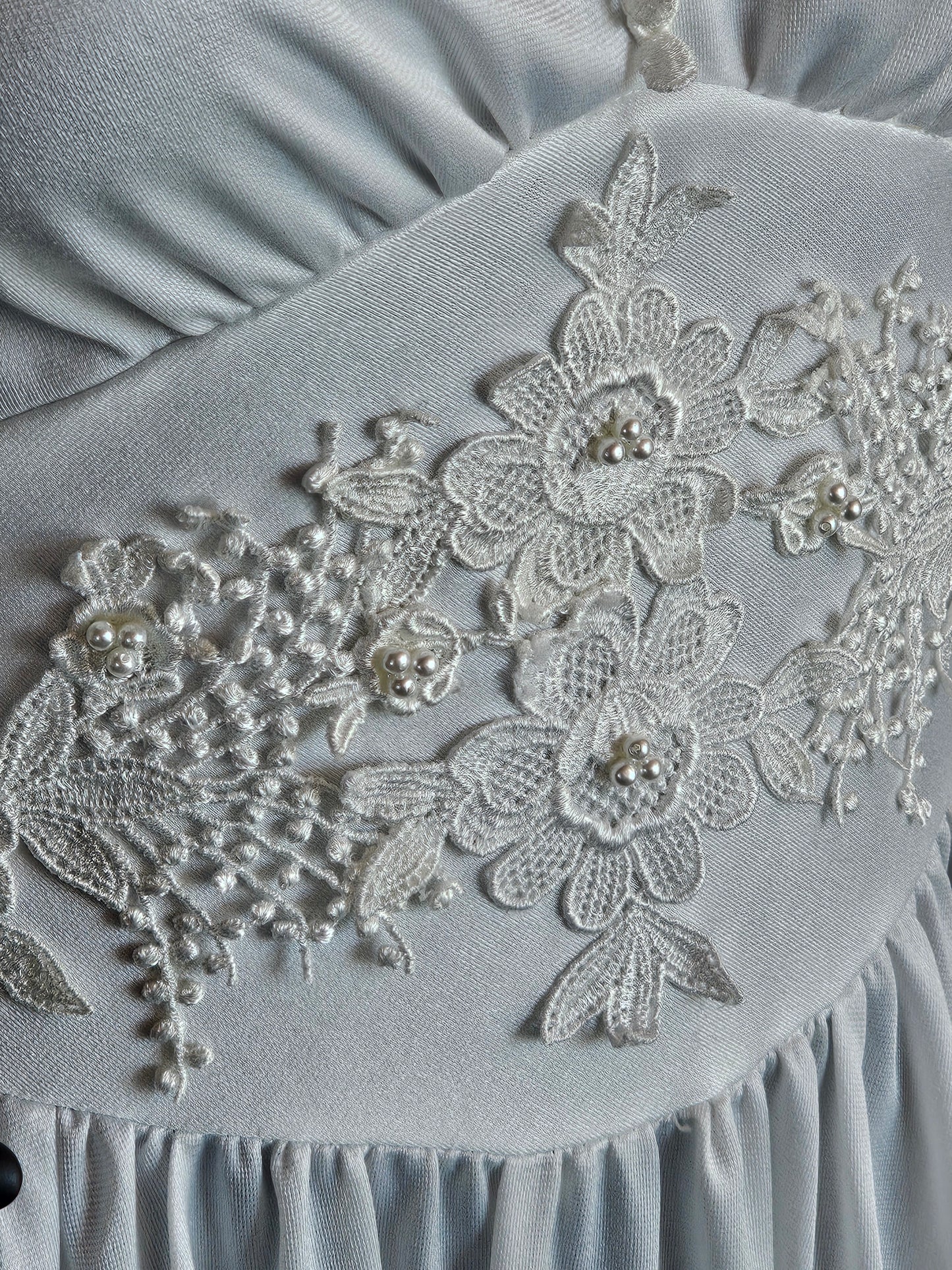 Vintage 70's White Long Sleeve Wedding Gown