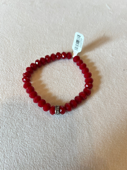 Red Bead Bracelet - Swarovski crystal