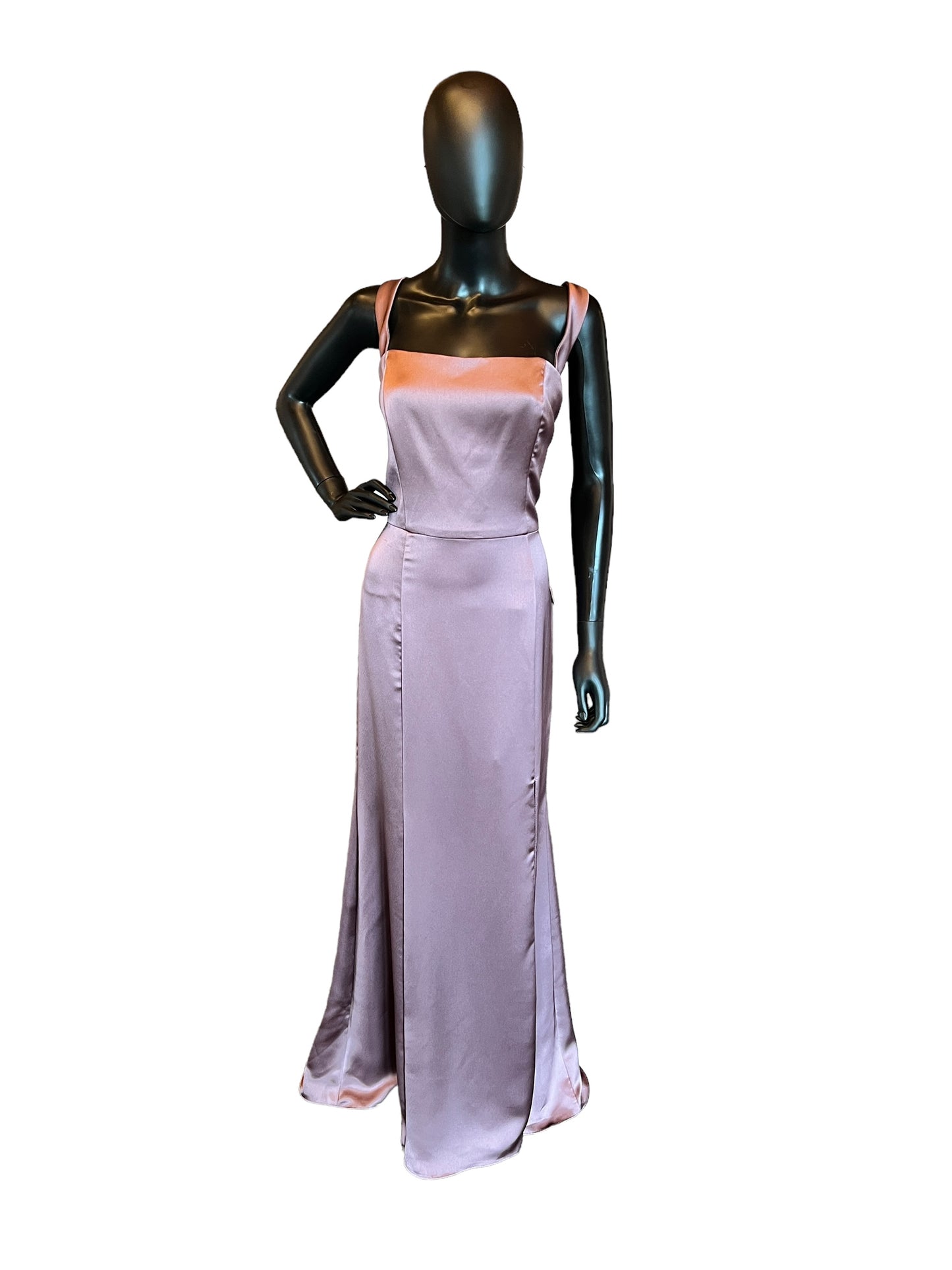 Amsale Fluid Satin Mauve Formal Gown