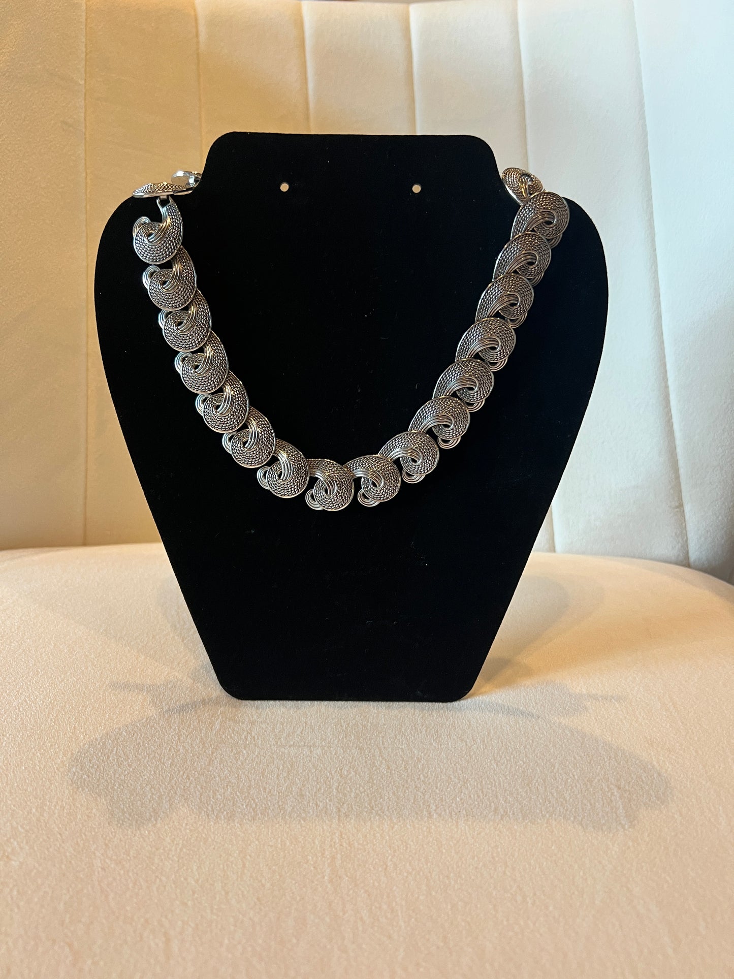 Vintage Silver Wave Collar Neckalce