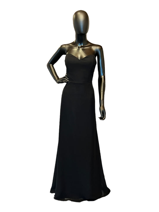 Black Chiffon V-Neck Full Length Formal Gown - Hayley Paige