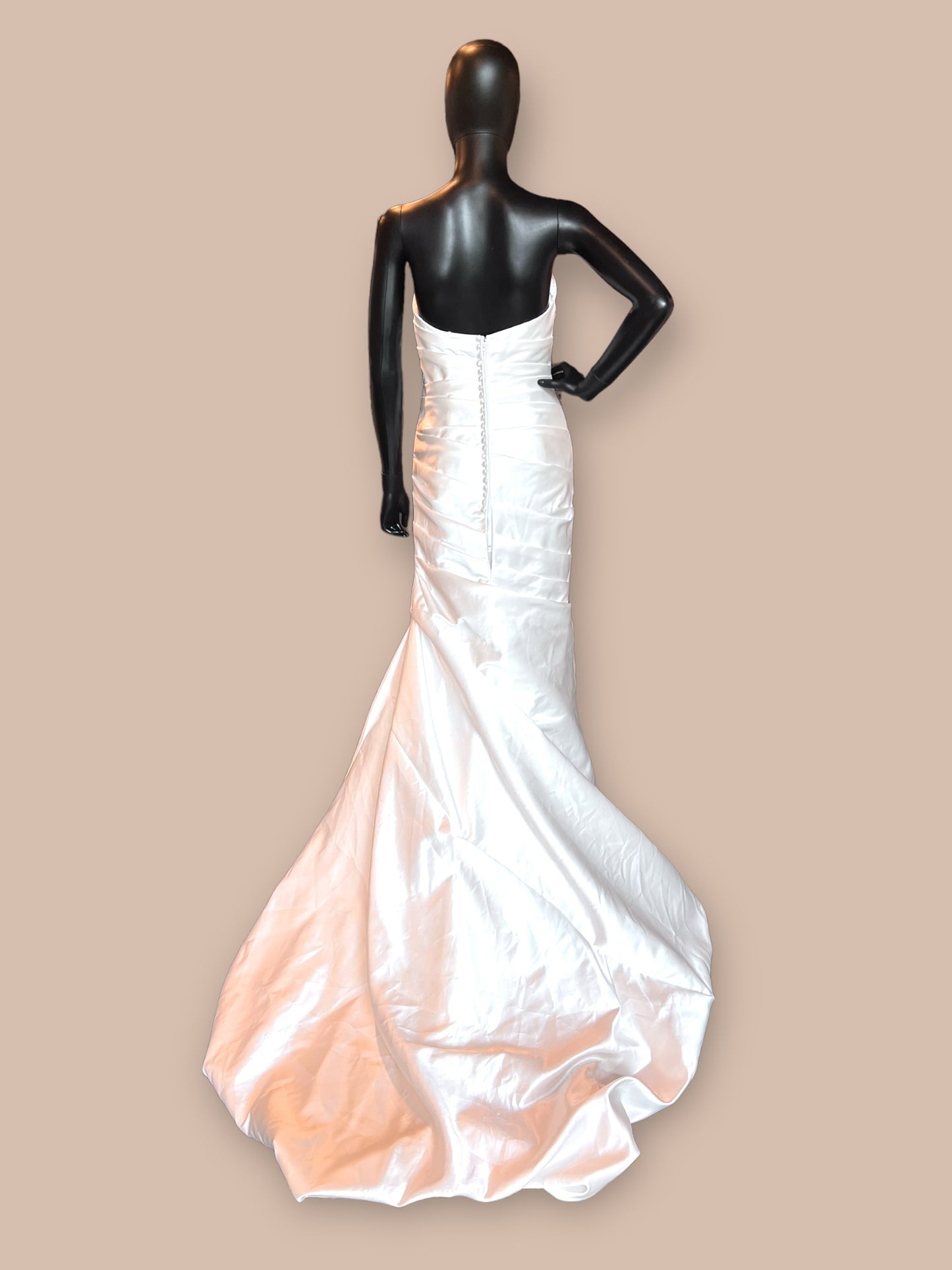 Duchess Satin Cascade Ruche - Symphony Wedding Gown