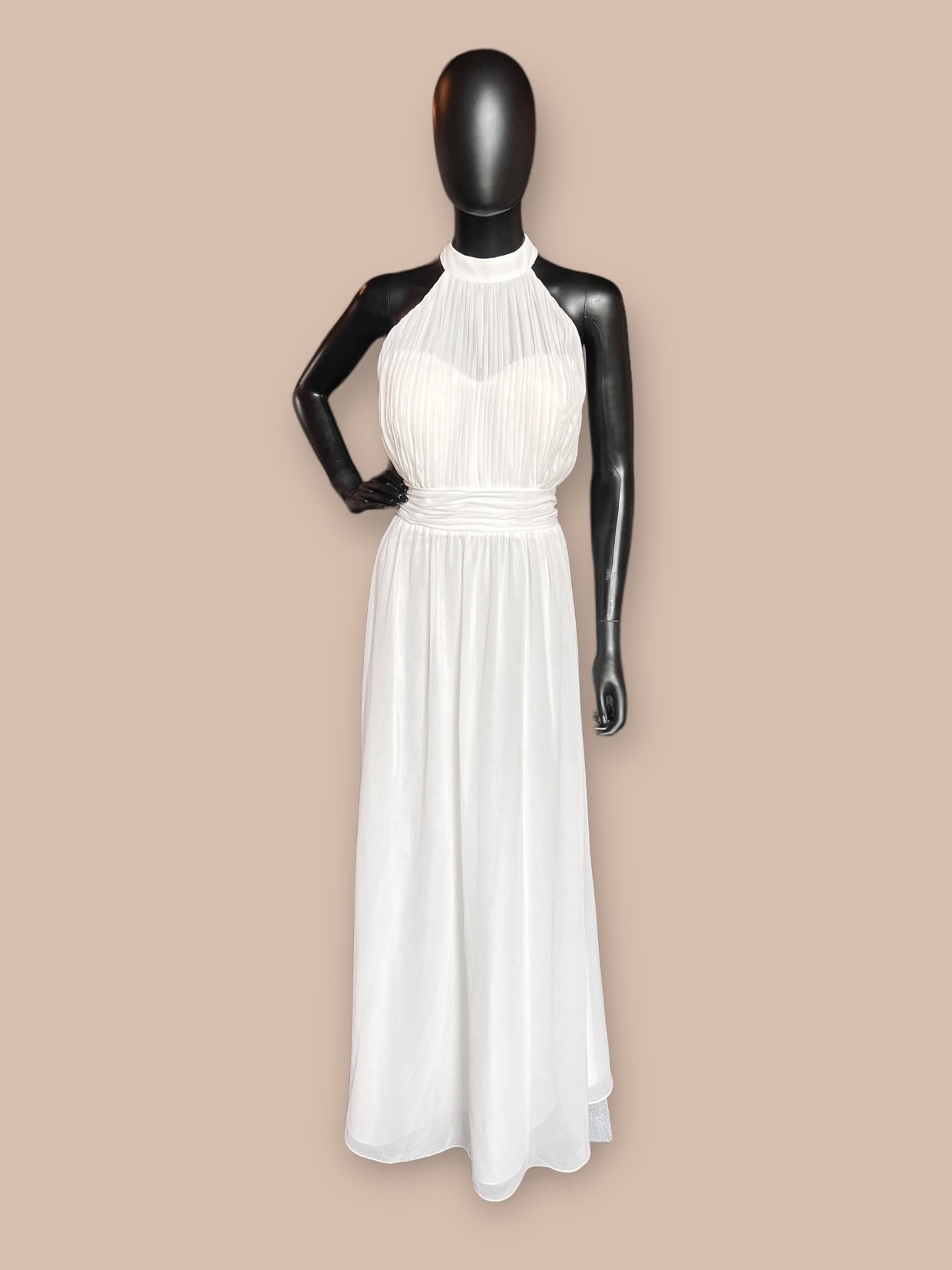 Chiffon Halter Wedding Gown