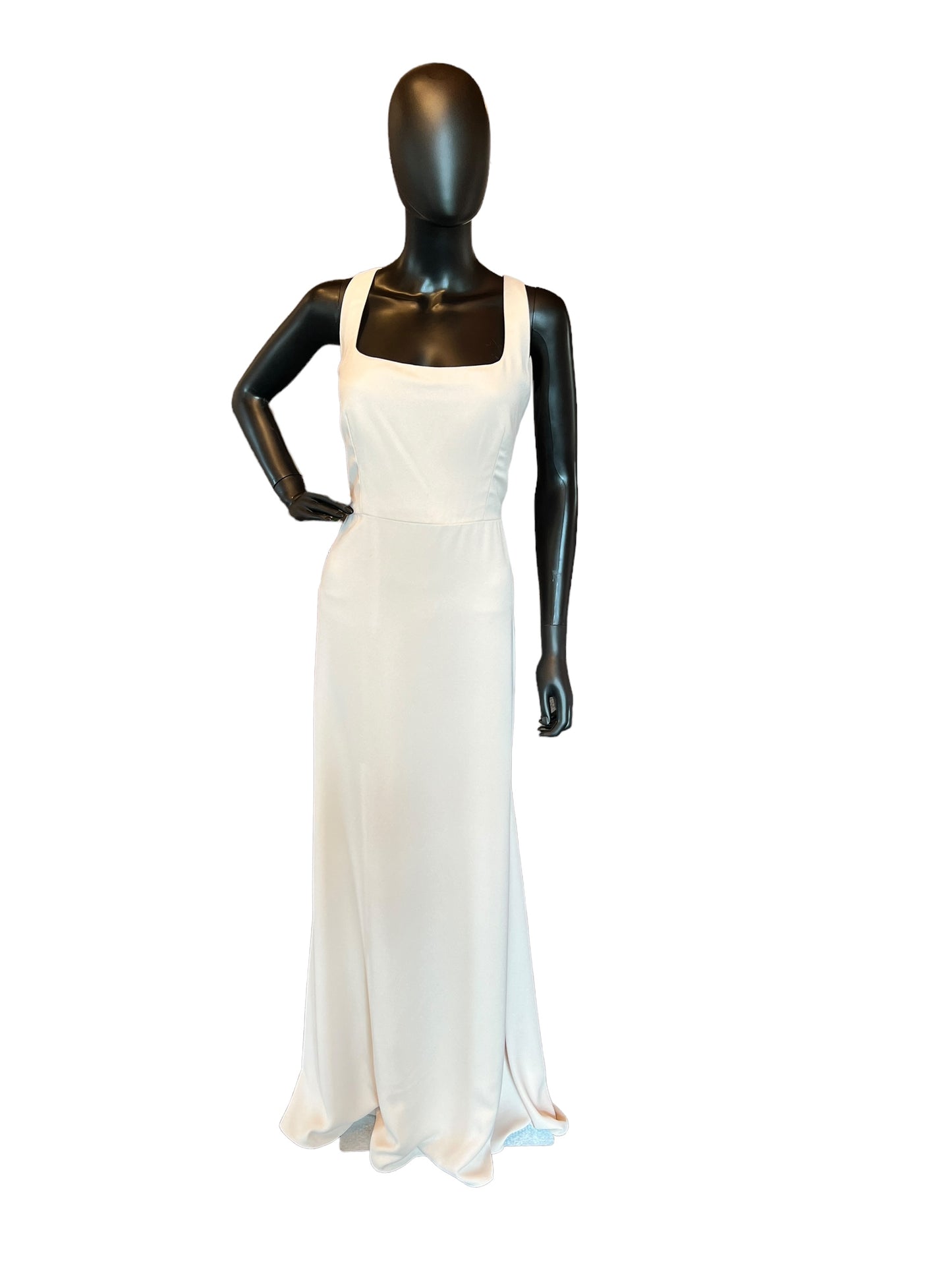 Hayley Paige Cashmere Crepe Maxi Formal Dress