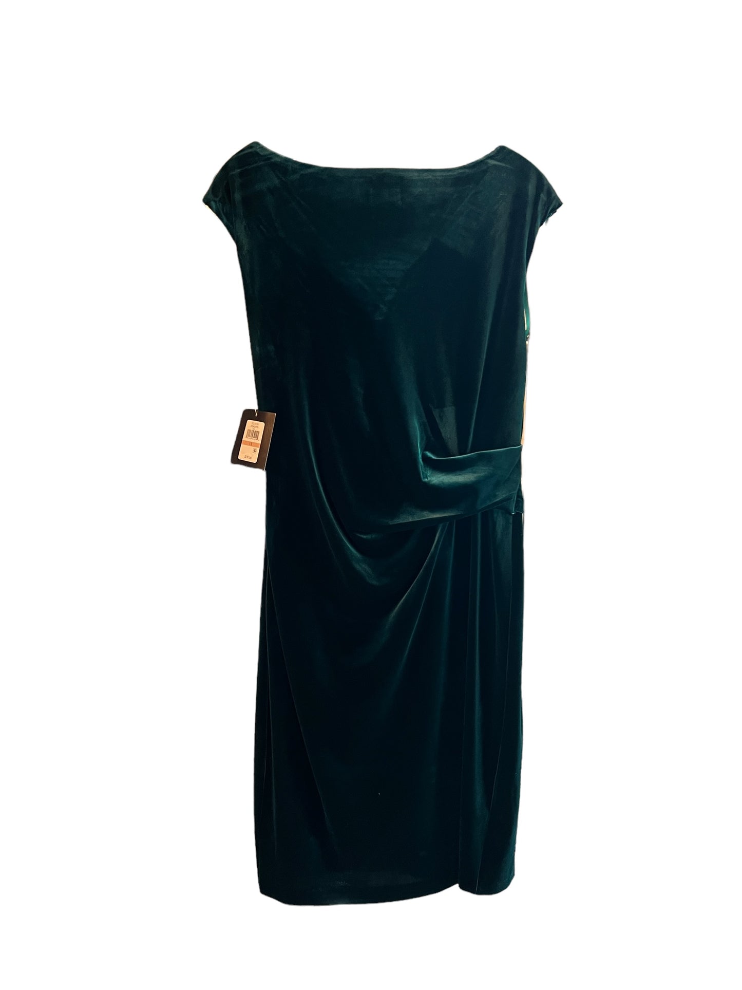 Forest Green Velvet Drape Cocktail Dress - NWT