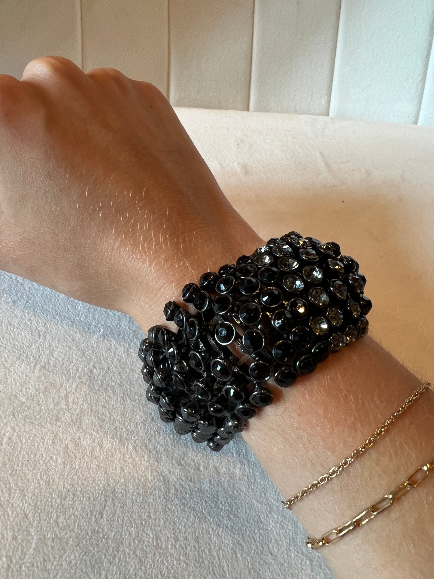 Black/Crystal Stretch Bracelet