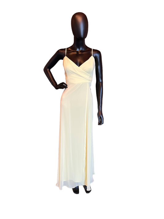 Lovely Yellow Lux Chiffon Formal Gown