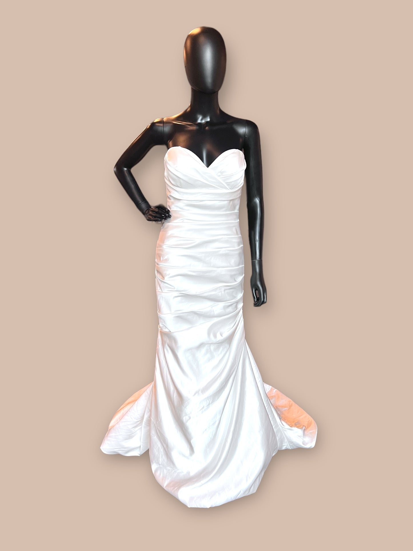 Duchess Satin Cascade Ruche - Symphony Wedding Gown