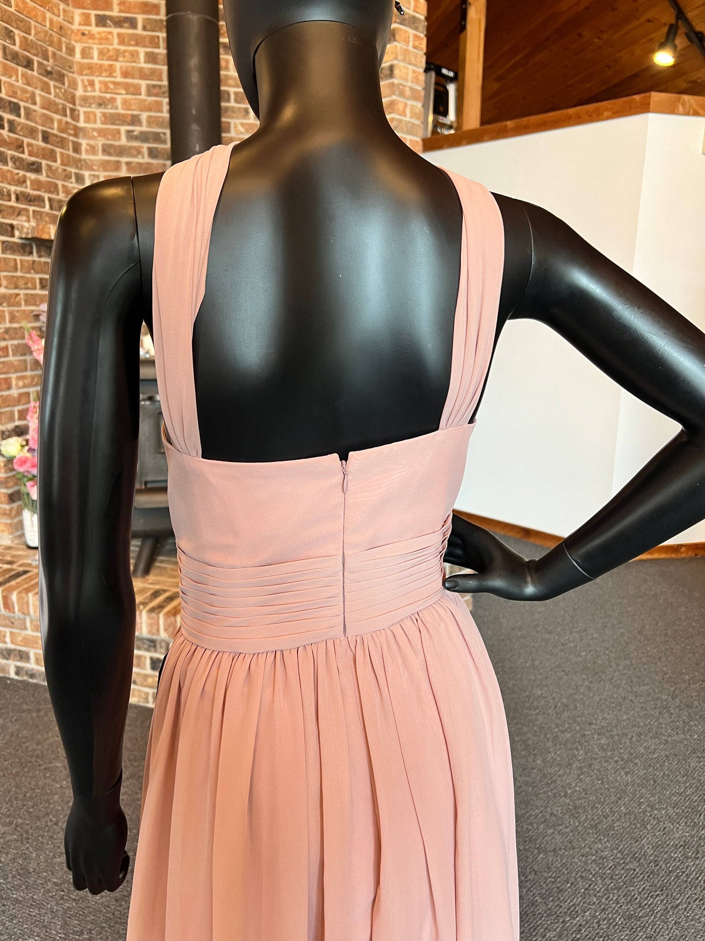 Rose Chiffon Halter Short Dress (new)