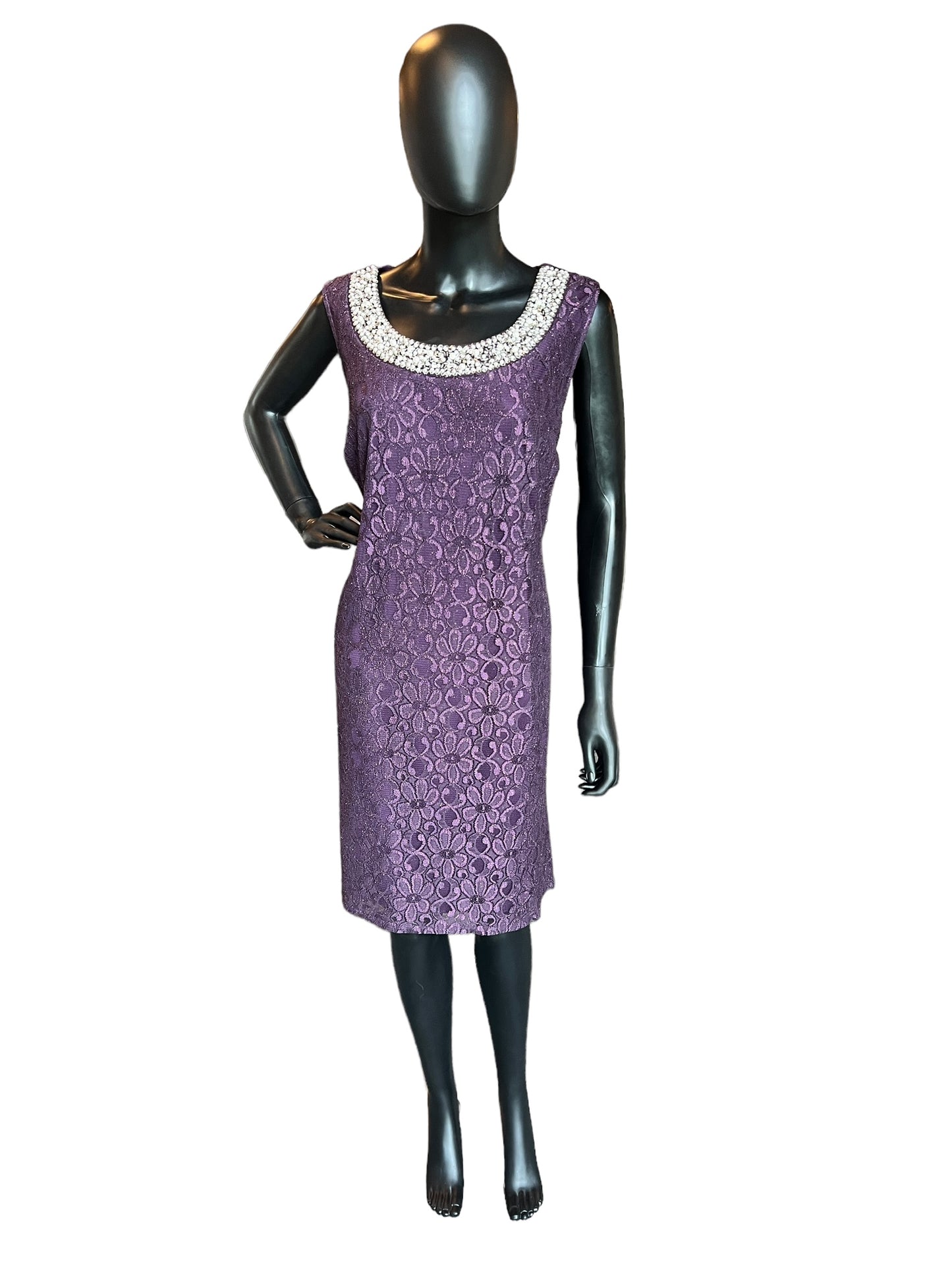 Plum Mid-Length Lace Formal Dress W/Jacket