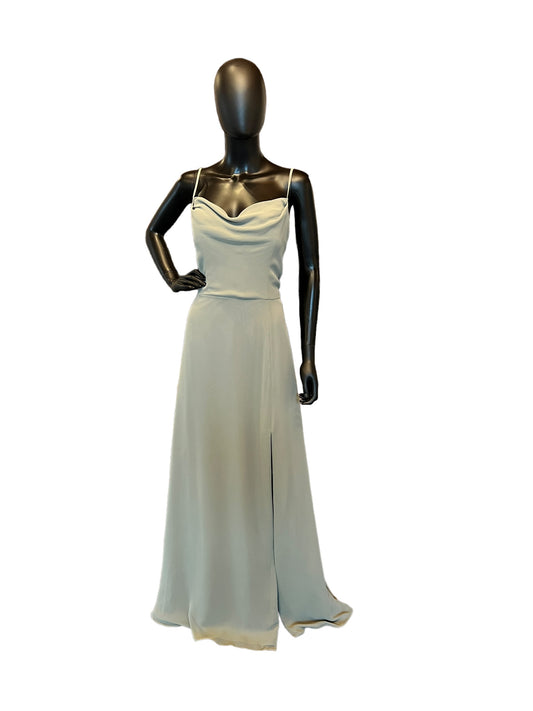 Hayley Paige Chiffon Olive Maxi Formal Dress