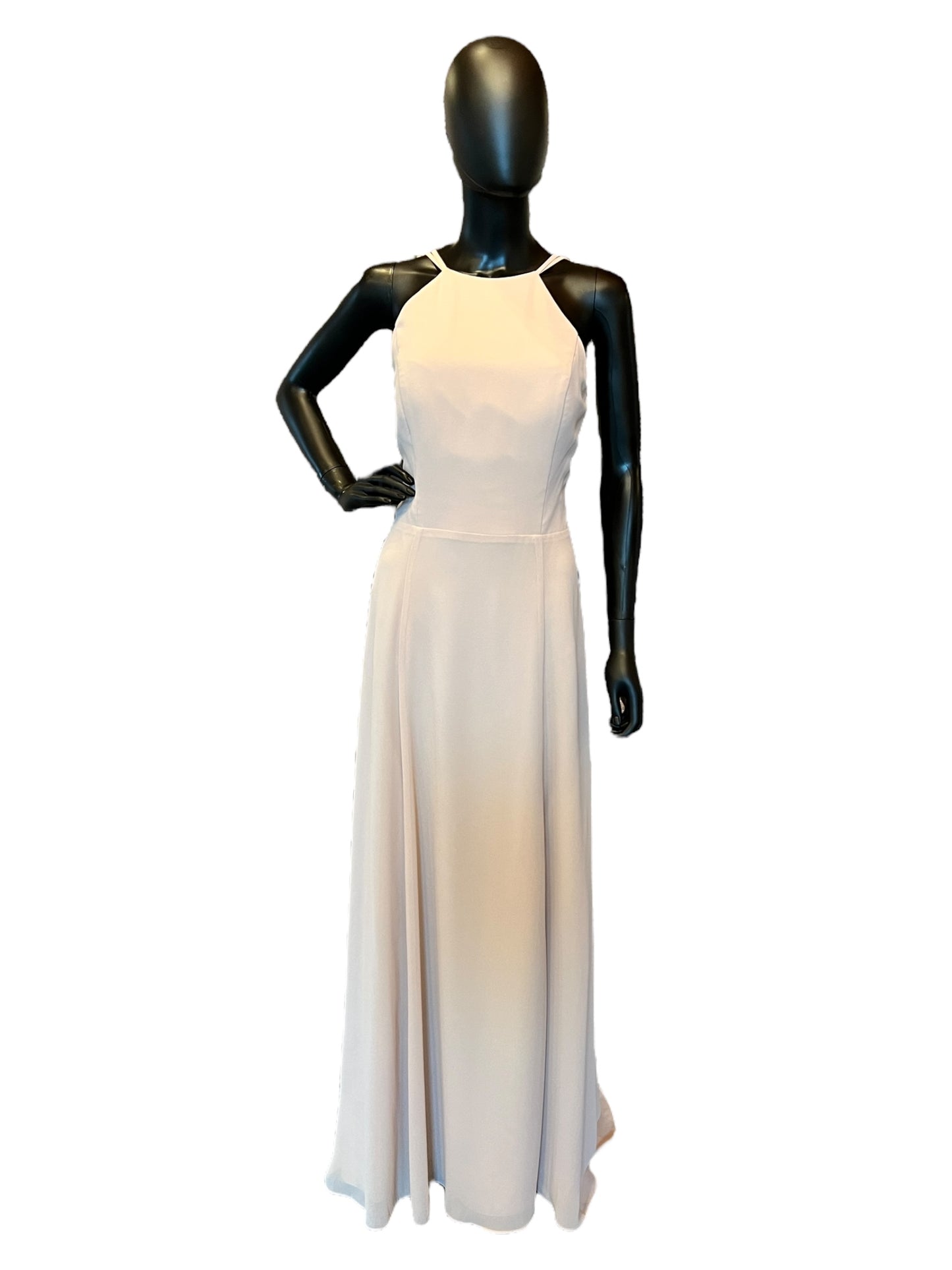 Amsale Fawn Chiffon Halter Formal Gown