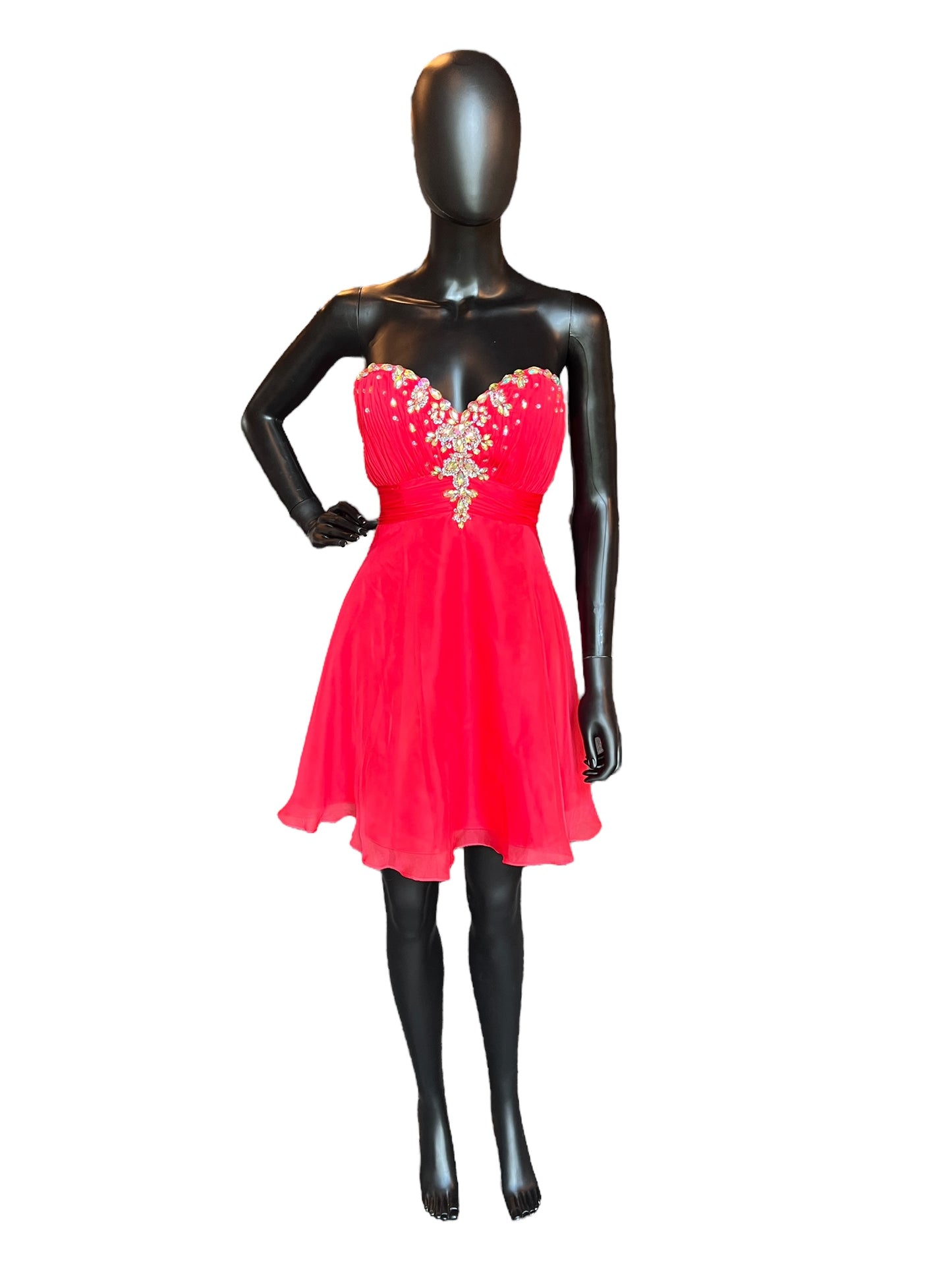 Alyce Paris Red Organza Sweetheart  Party Dress - NWT