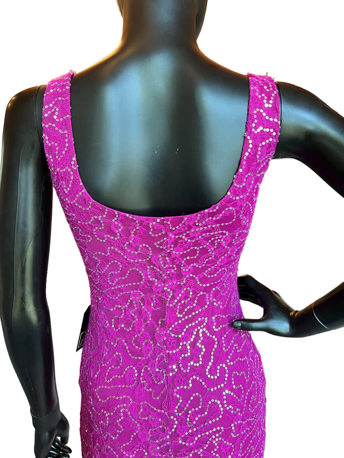 Fuchsia Sequin Short Dress