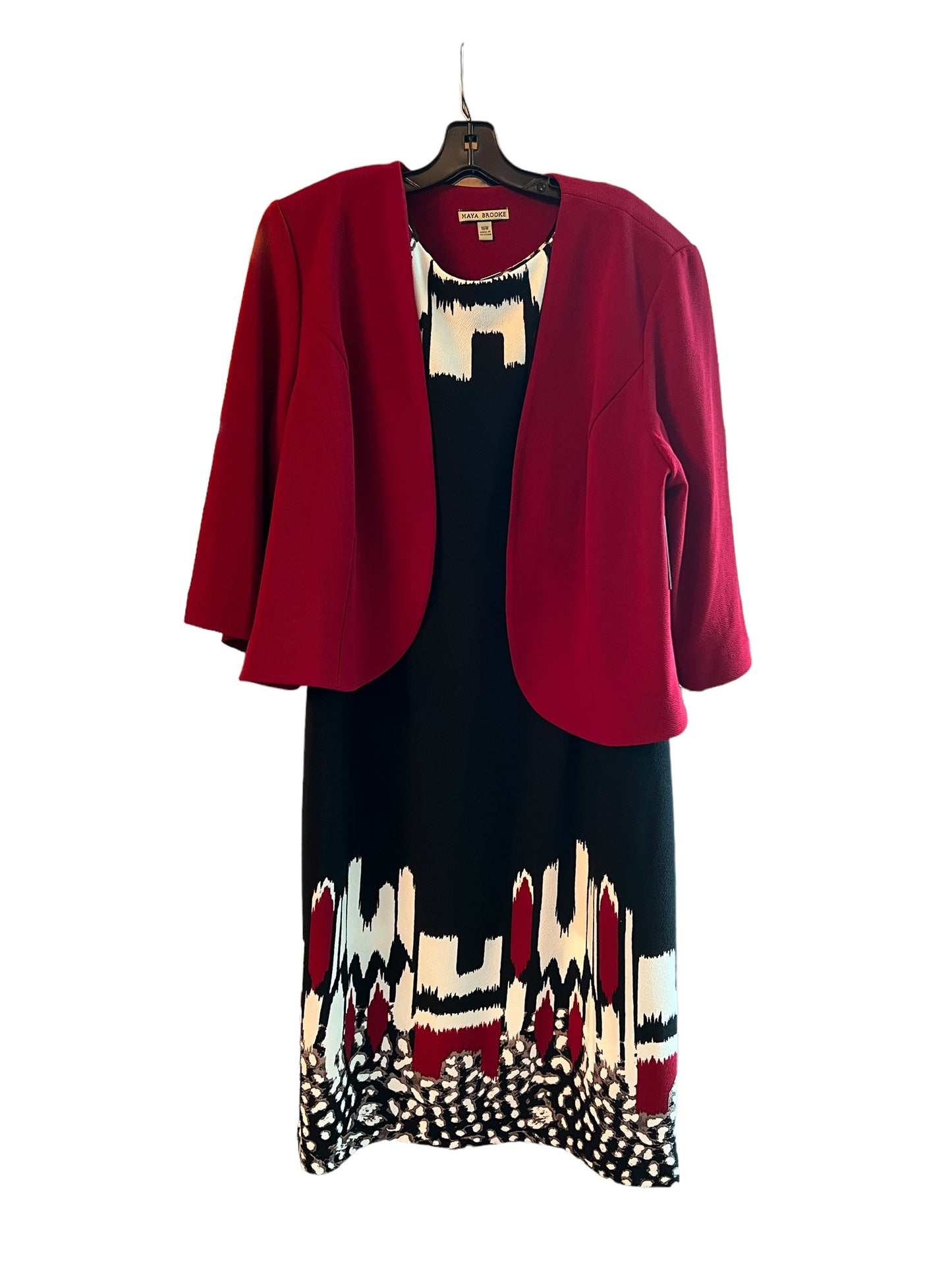 Black/Red/White Print Sheath Dress / Suit