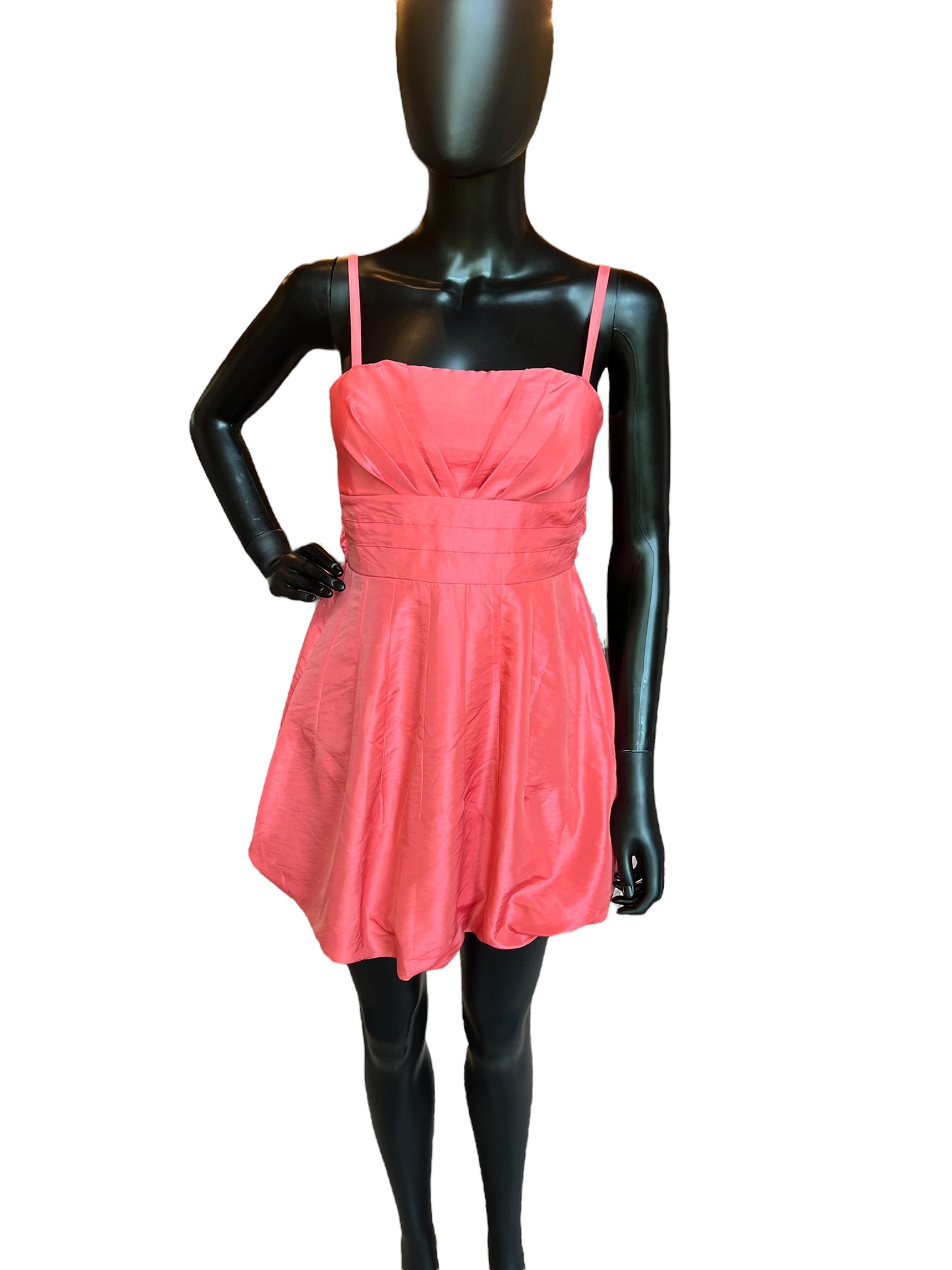 Peach Tafetta Strapless Short Dress