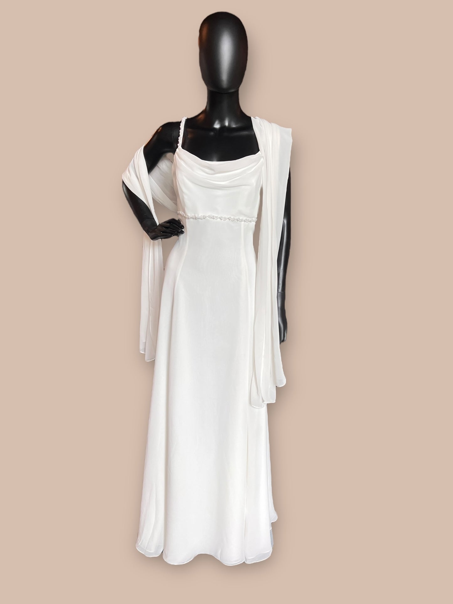 Chiffon Empire Bead Detail Wedding Gown