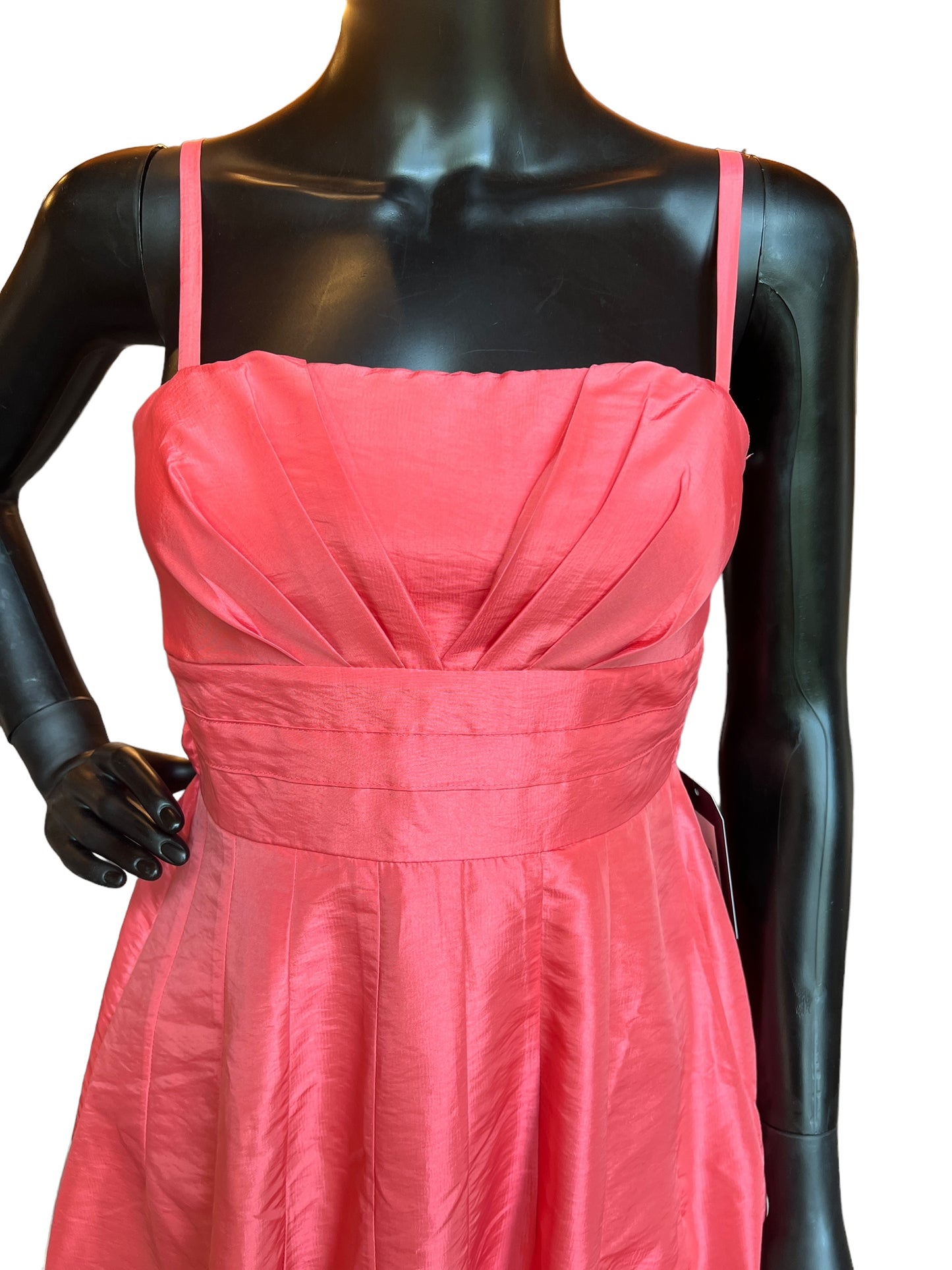 Peach Tafetta Strapless Short Dress