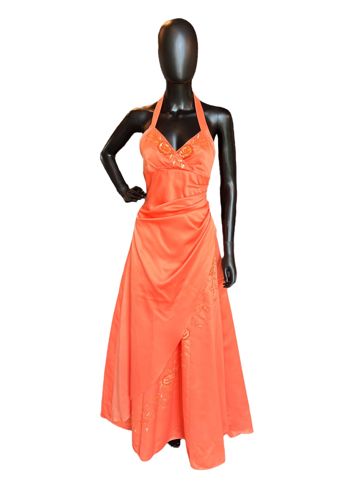 Sherbet Prom Halter Formal Dress