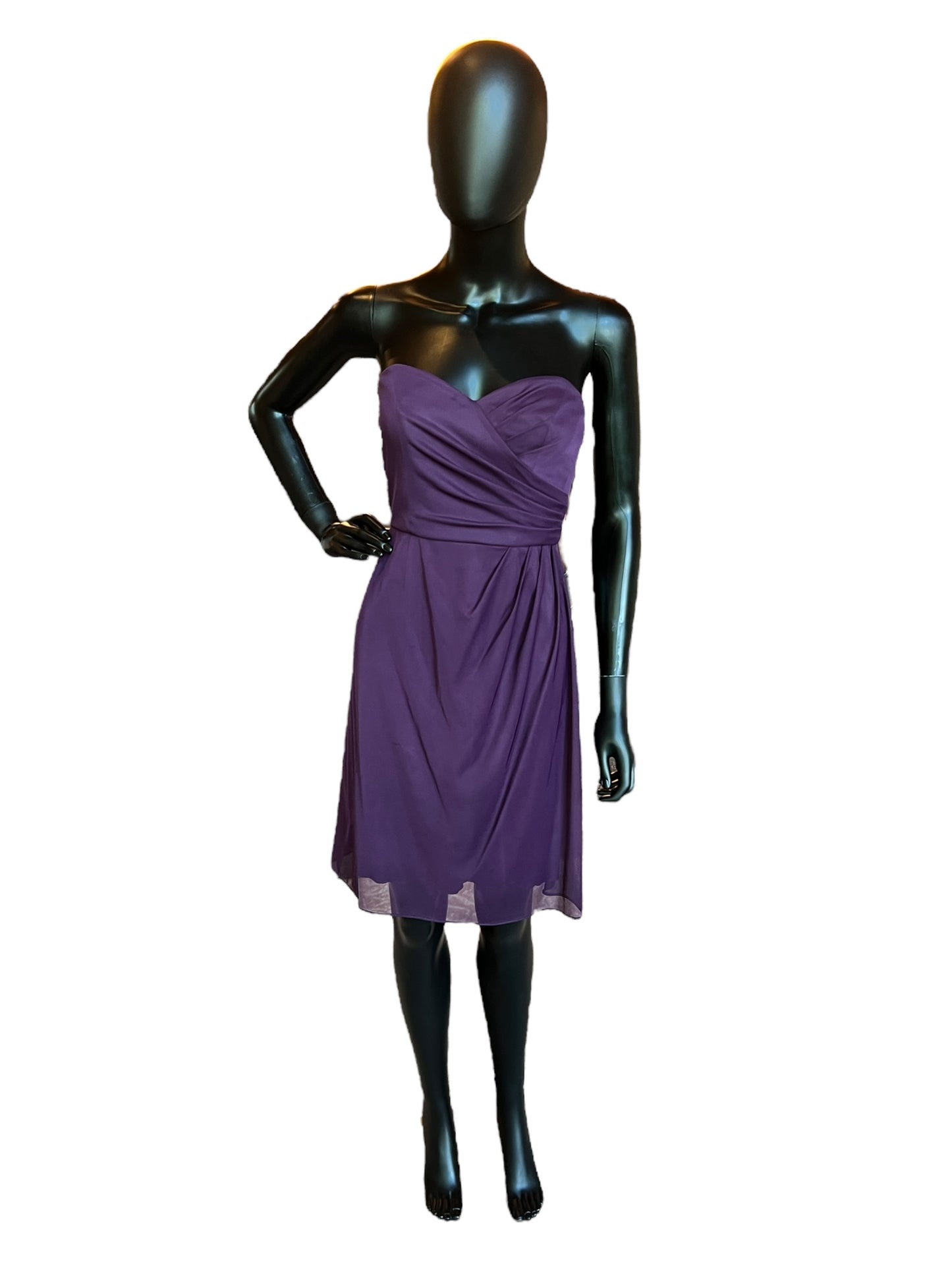 Plum Chiffon Sweetheart Short Dress