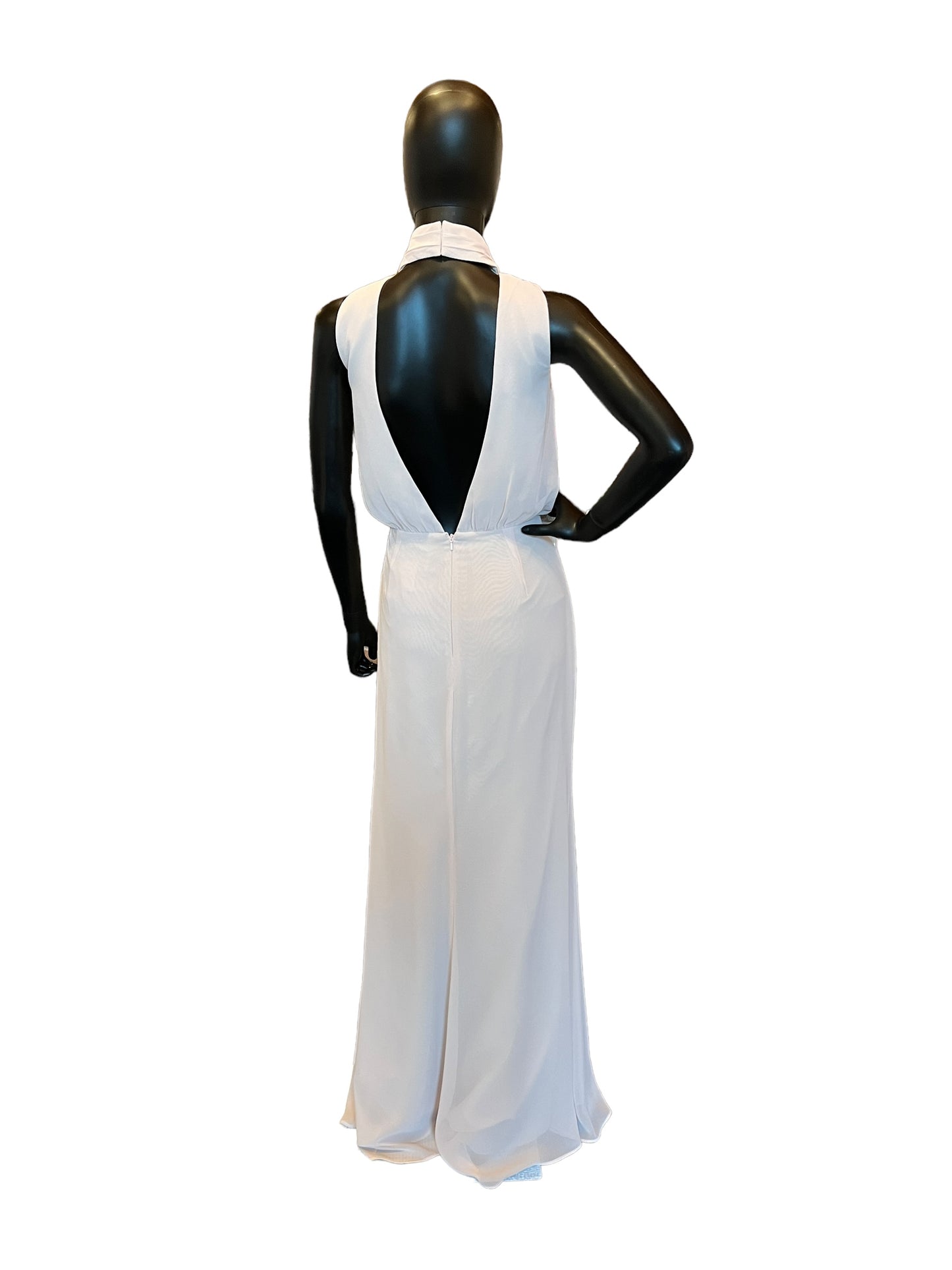 Hayley Paige Candlelight Halter Maxi Formal Dress