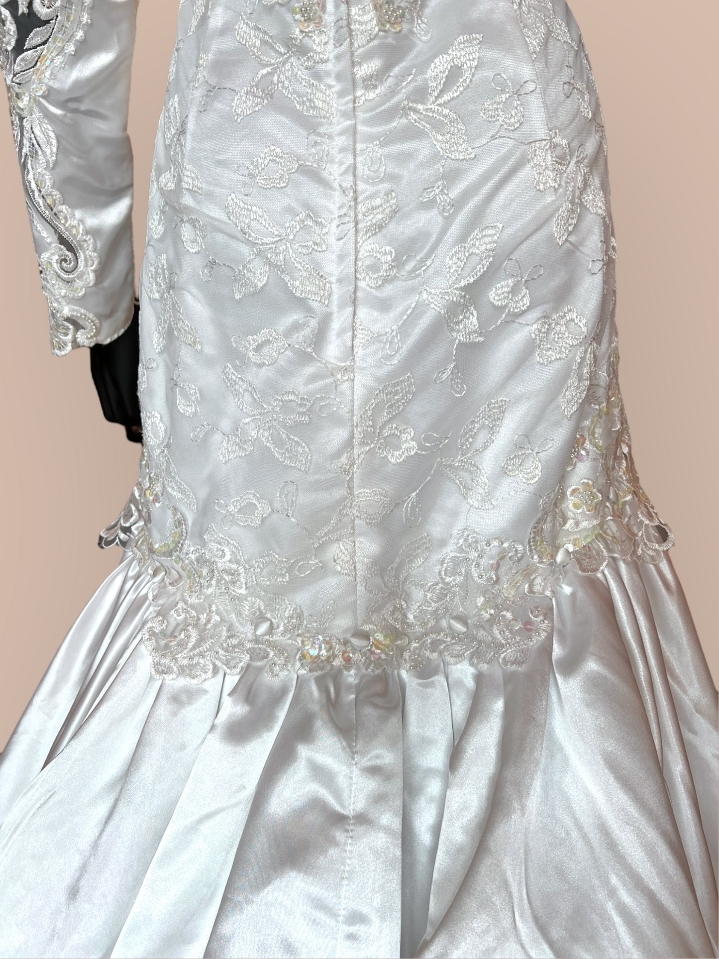 Vintage 90s Lace Sleeve High Neck Wedding Gown Vintage 90s Lace Sleeve High Neck Wedding Gown