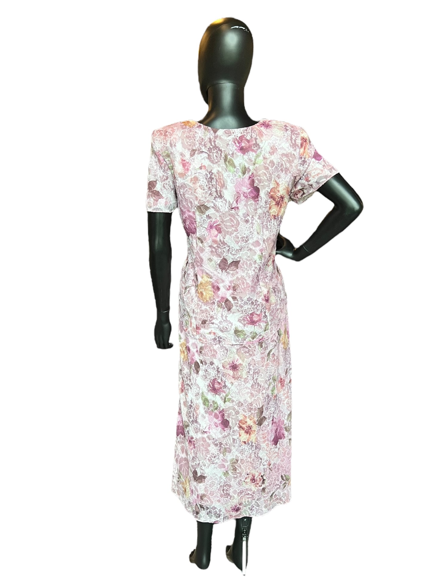 R & M Richard 2 Piece Rose Floral Dress