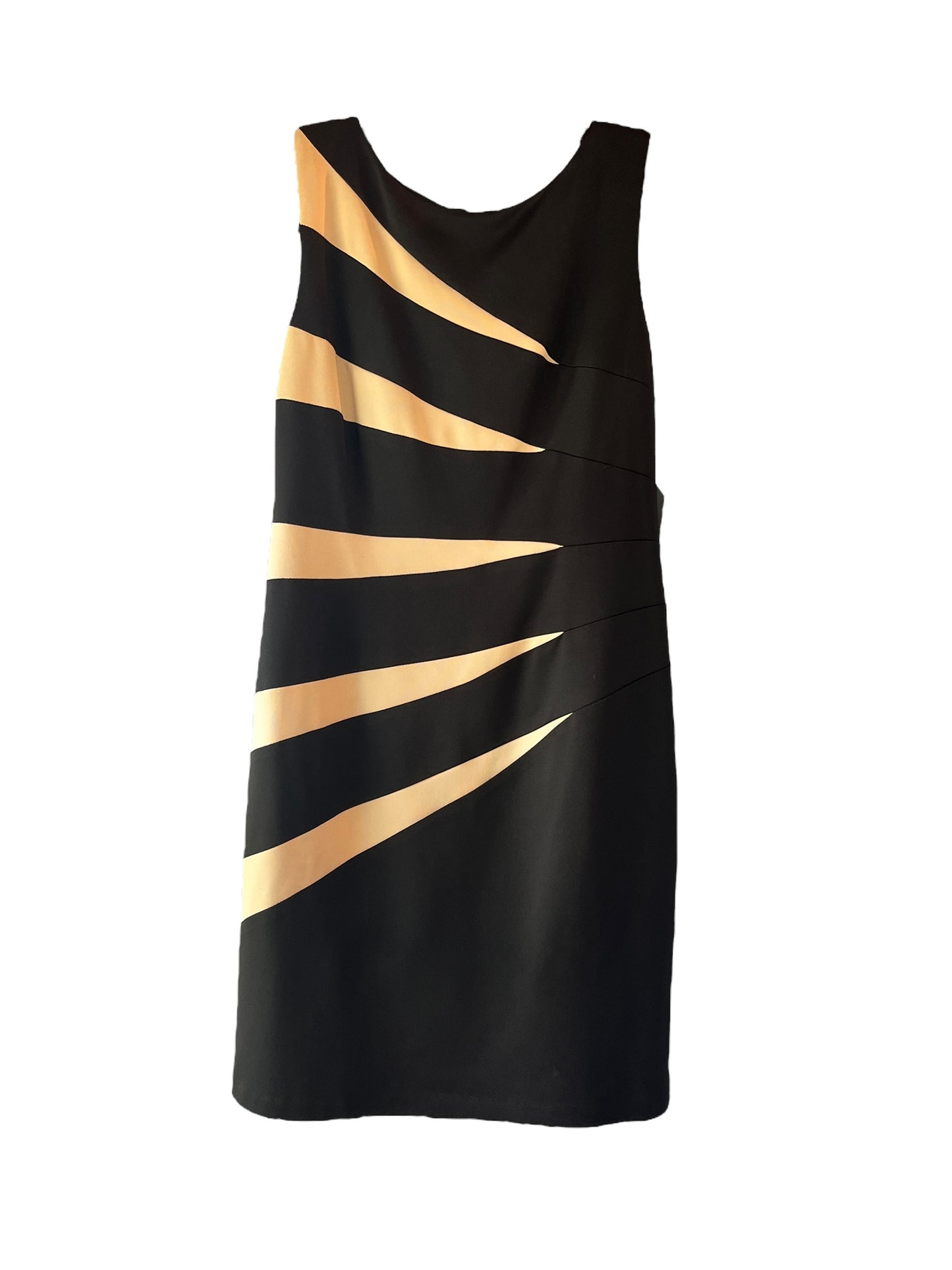 Black/Camel Asymmetrical Sheath Dress