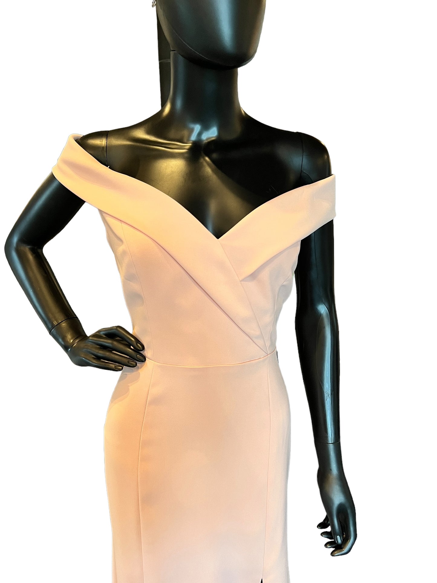 Bella Bridesmaids Porcelain Pink Stretch Crepe Formal Dress