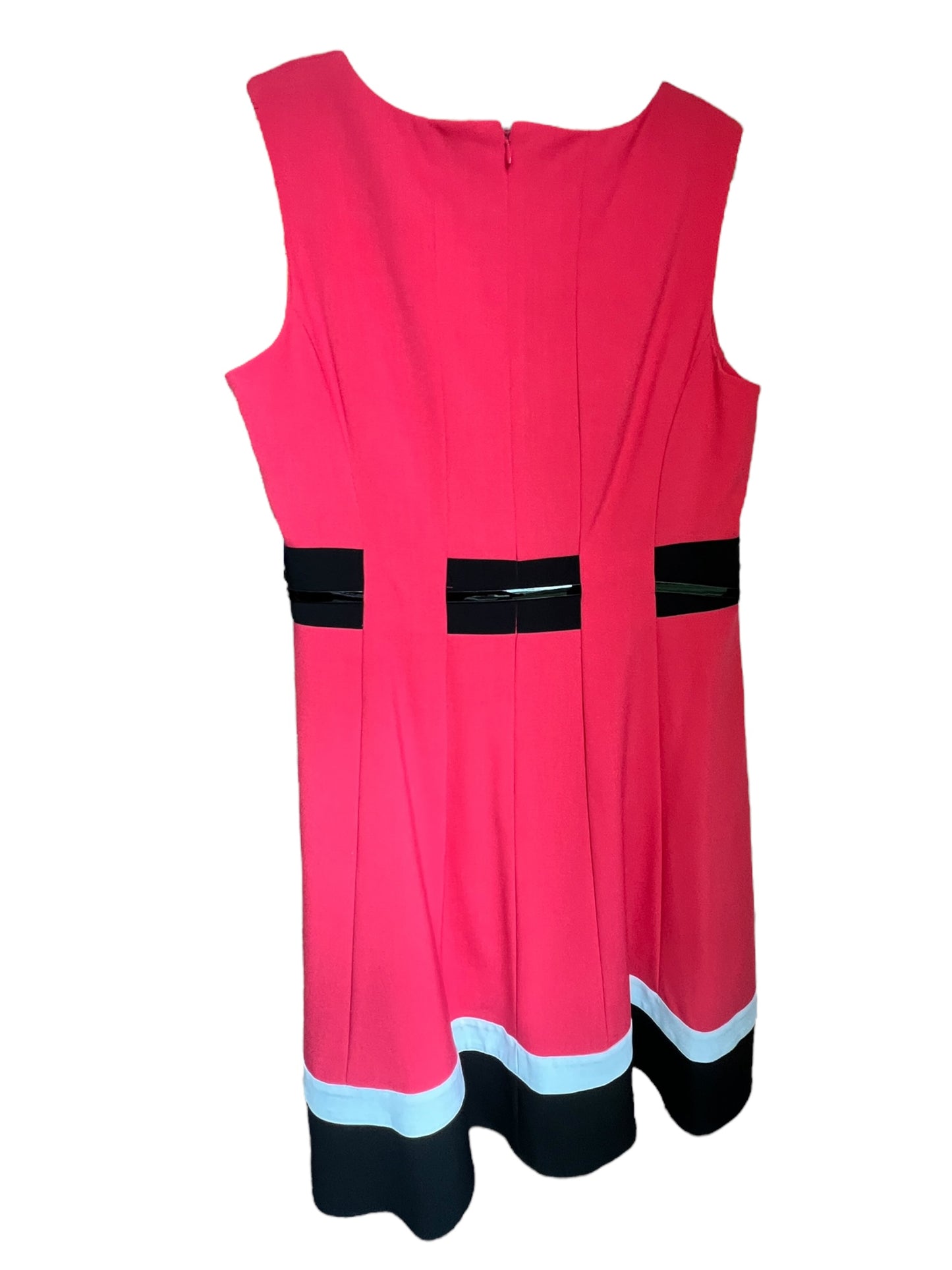 Pink/Black Color Block Belted Shift Dress