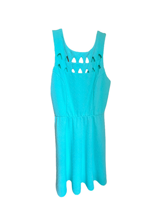 Turquois Peekaboo Neckline Short Cocktail Dress