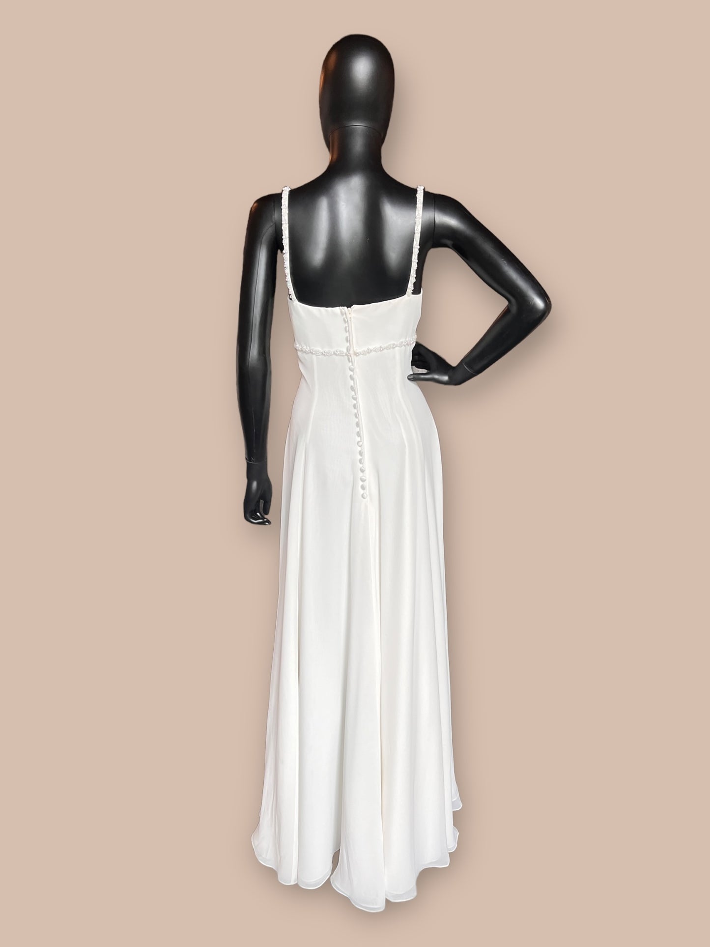 Chiffon Empire Bead Detail Wedding Gown