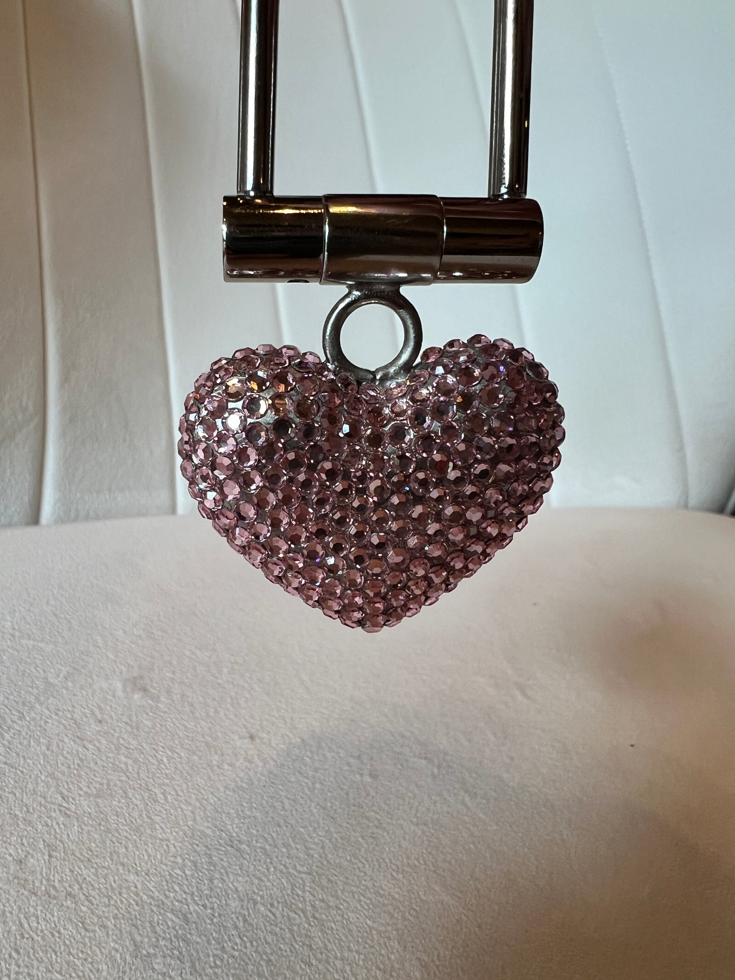 Pink Jewel Heart Fob