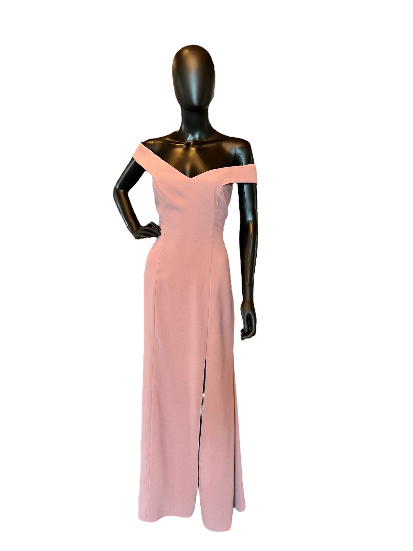 Dessy Stretch Crepe Dusty Rose Bridesmaid Full Length Formal Gown