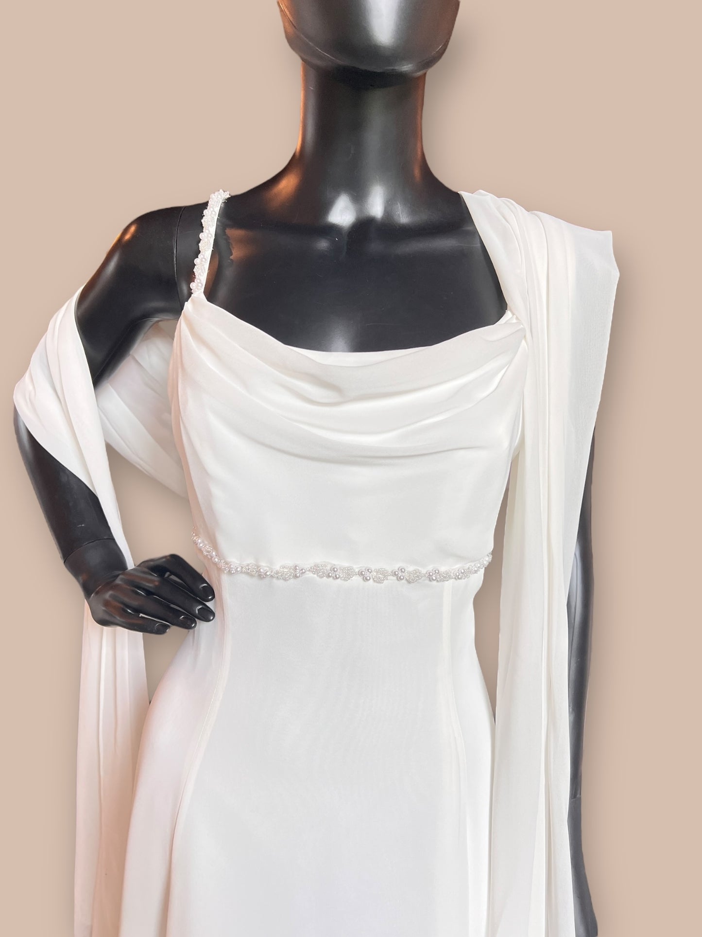 Chiffon Empire Bead Detail Wedding Gown